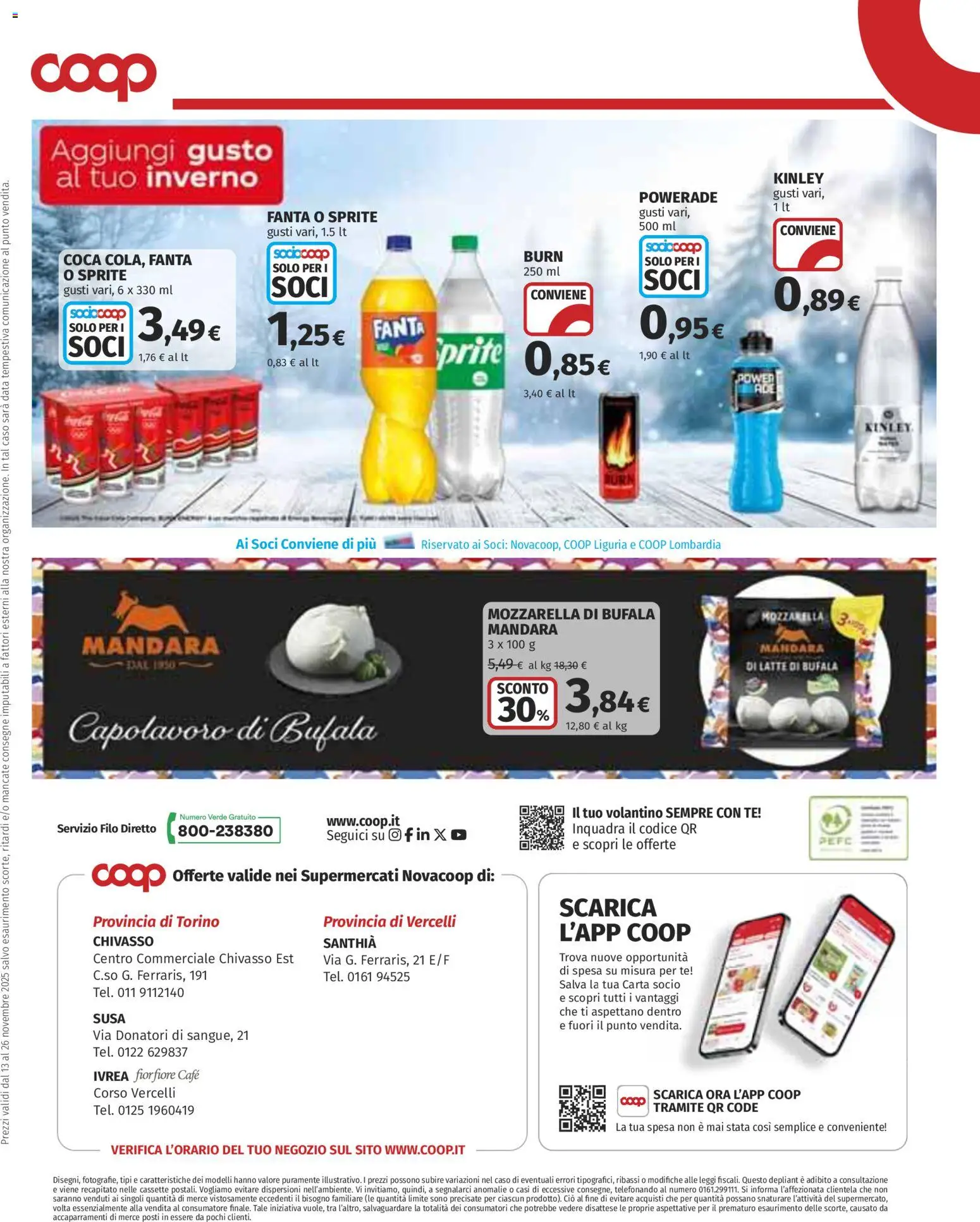 Volantino COOP del 13.11.2025 | Pagina: 24 | Prodotti: Mozzarella, Latte, Data, Fanta