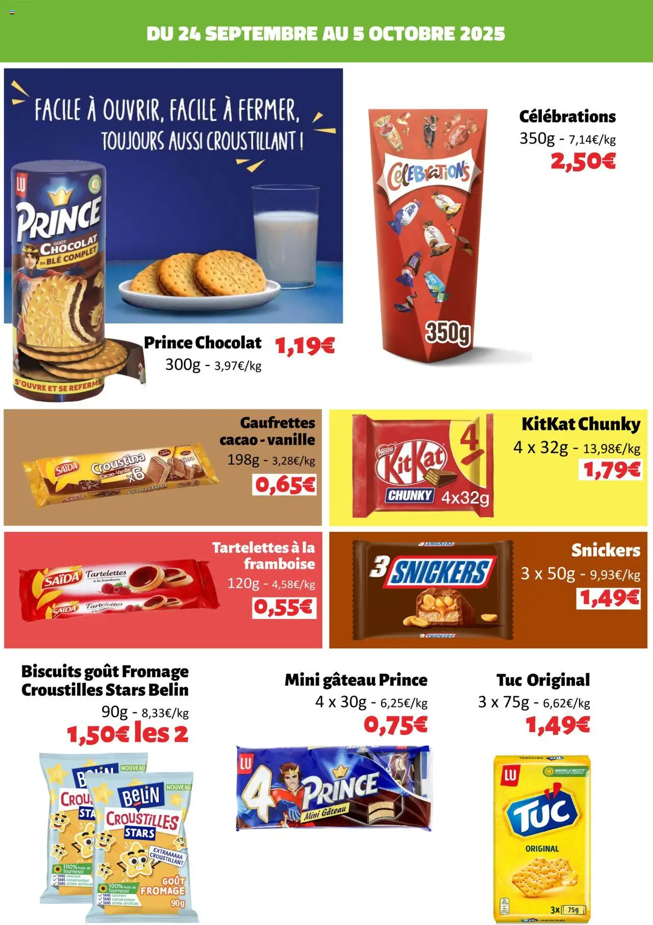 | Page: 5 | Produits: Framboise, Chocolat, Prince chocolat, Biscuits