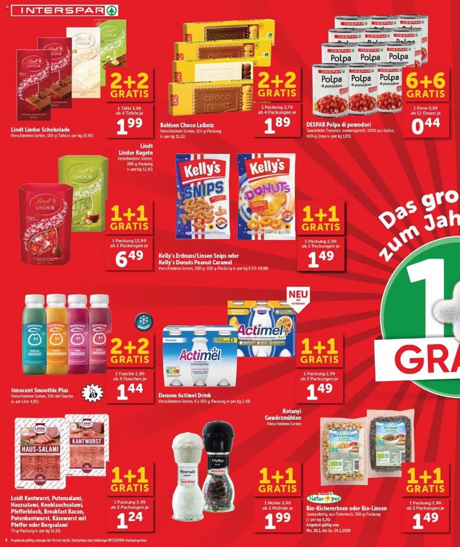 Interspar Flugblatt - Burgenland gültig ab 22.01.2026 | Seite: 4 | Produkte: Pfeffer, Mühle, Schokolade