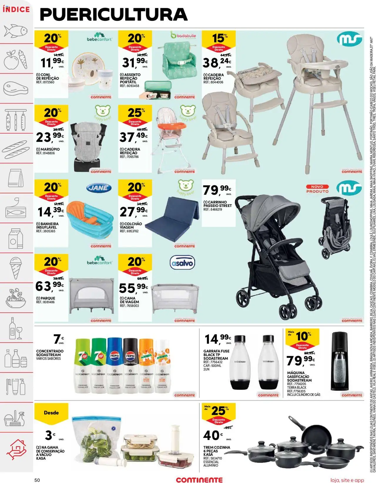 Continente folheto │ válido de 05.08.2025 | Página: 50 | Produtos: Cama, Colchão, Cadeira, Soda