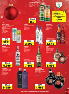 Spar Akciós újság - amely érvényes a következő dátumtól: 04.12.2025 | Oldal: 19 | Termékek: Krémlikőr, Ice tea, Bacardi, Gin