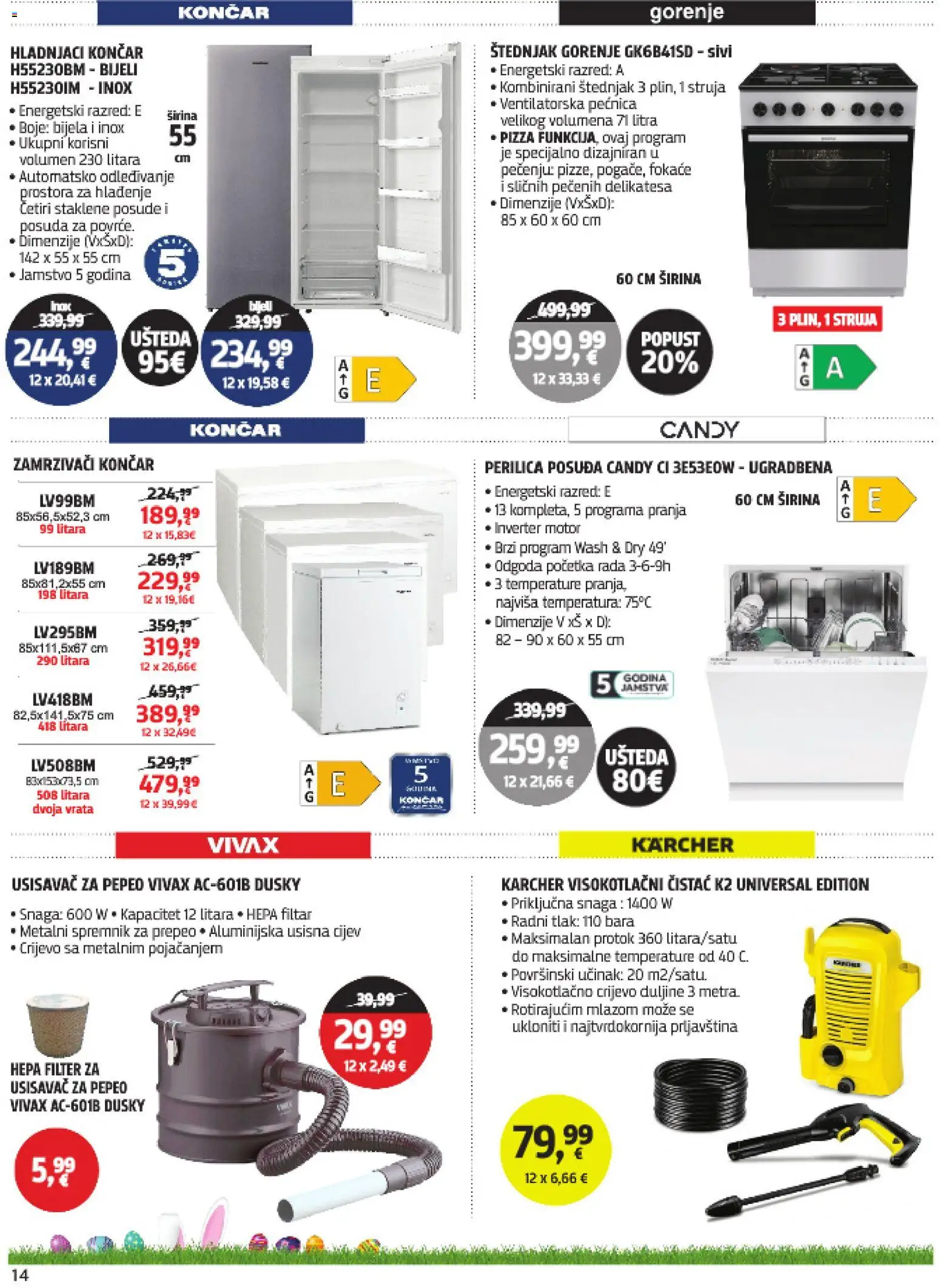 Centar Tehnike katalog | vrijedi od 30.03.2026 | Stranica: 14 | Proizvodi: Usisavač, Pernica, Vrata, Štednjak