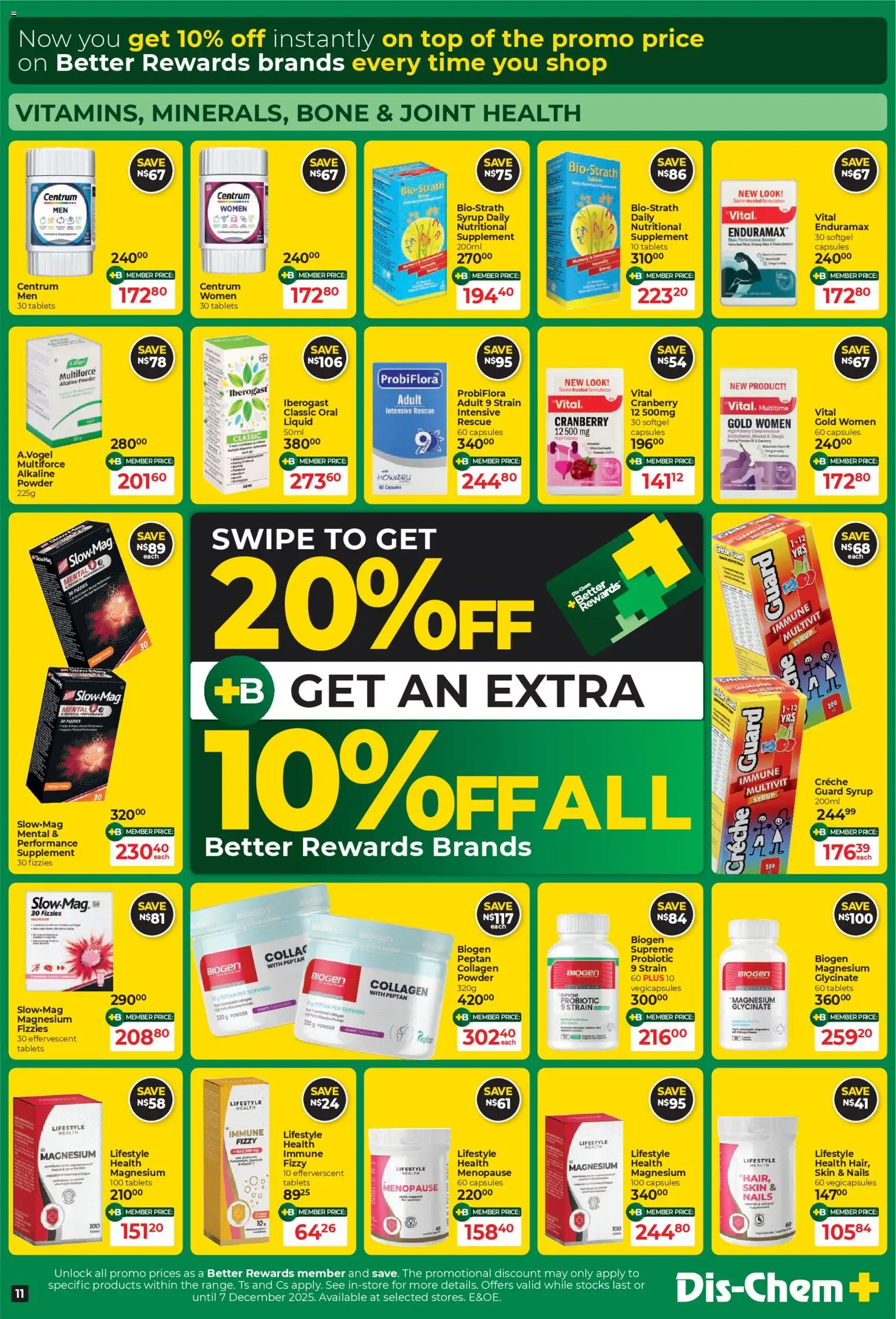 New Dis-Chem catalogue – valid from 24.11.2025 | Page: 11 | Products: Powder, Syrup