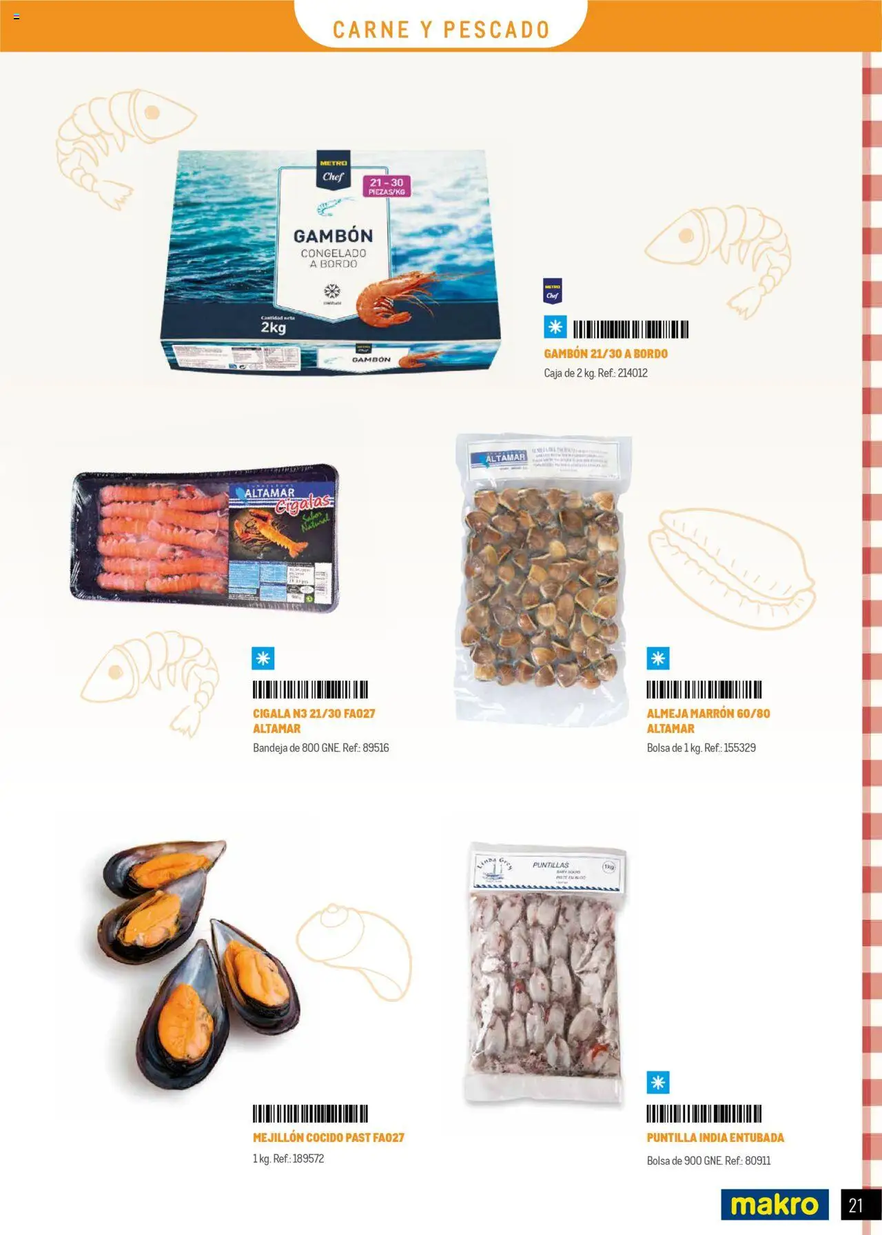 Makro - Restaurantes Italianos Canarias │ válido desde el 01.05.2025 | Página: 21 | Productos: Pescado, Bolsa, Bandeja, Caja