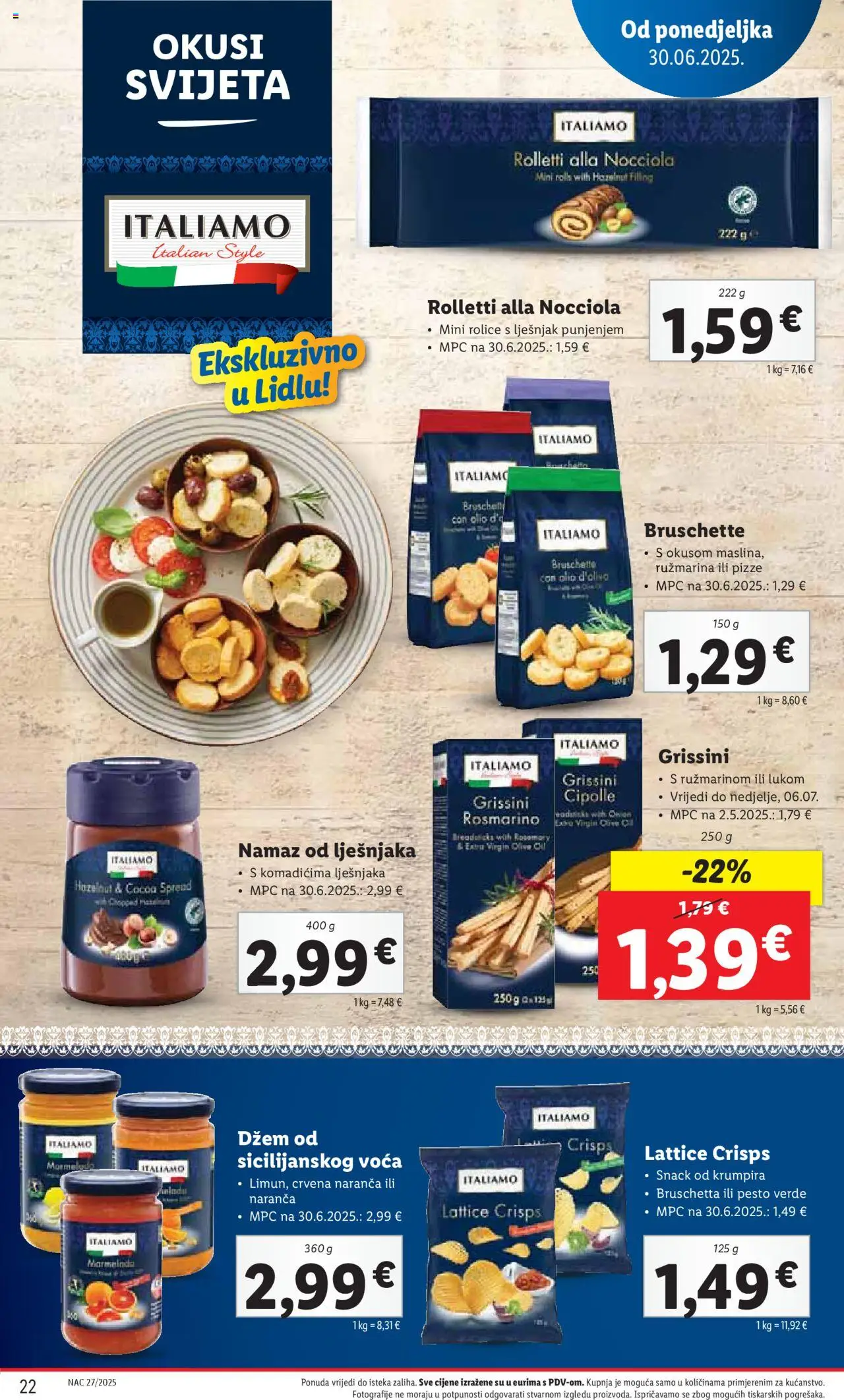 Lidl katalog | vrijedi od 30.06.2025 | Stranica: 22 | Proizvodi: Marmelada, Lješnjak, Džem, Namaz od lješnjaka