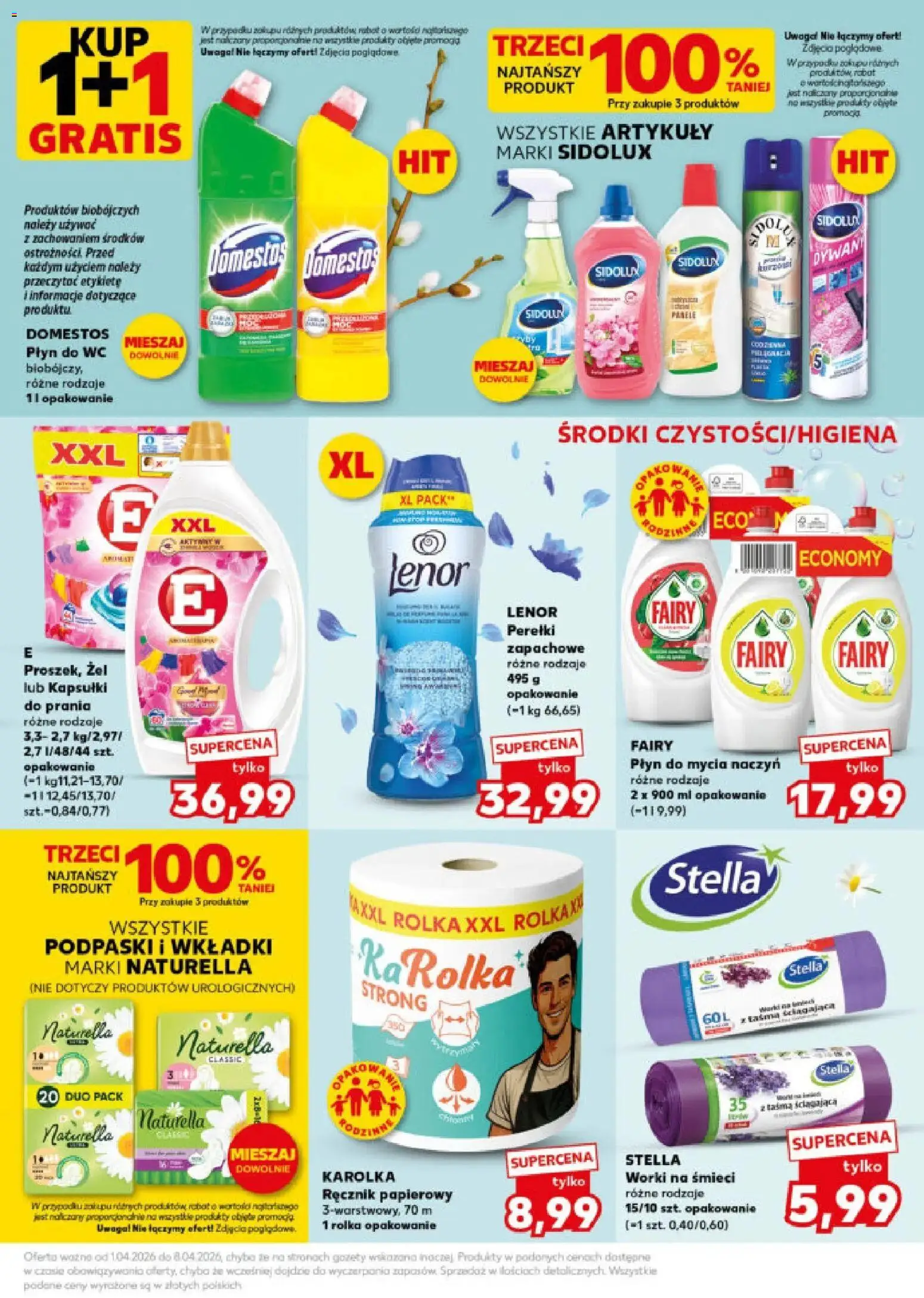 Kaufland gazetka - Mocny start od 07.04.2026 | Strona: 29 | Produkty: Podpaski, Domestos, Fairy, Ręcznik papierowy