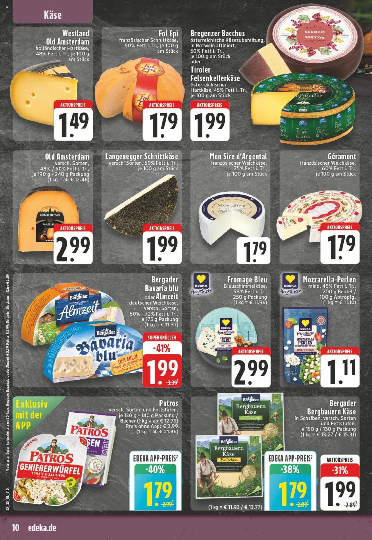Edeka prospekt Willich	 - gültig ab dem 11.08.2025 | Seite: 10 | Produkte: Geramont, Rotwein, Mozzarella, Patros