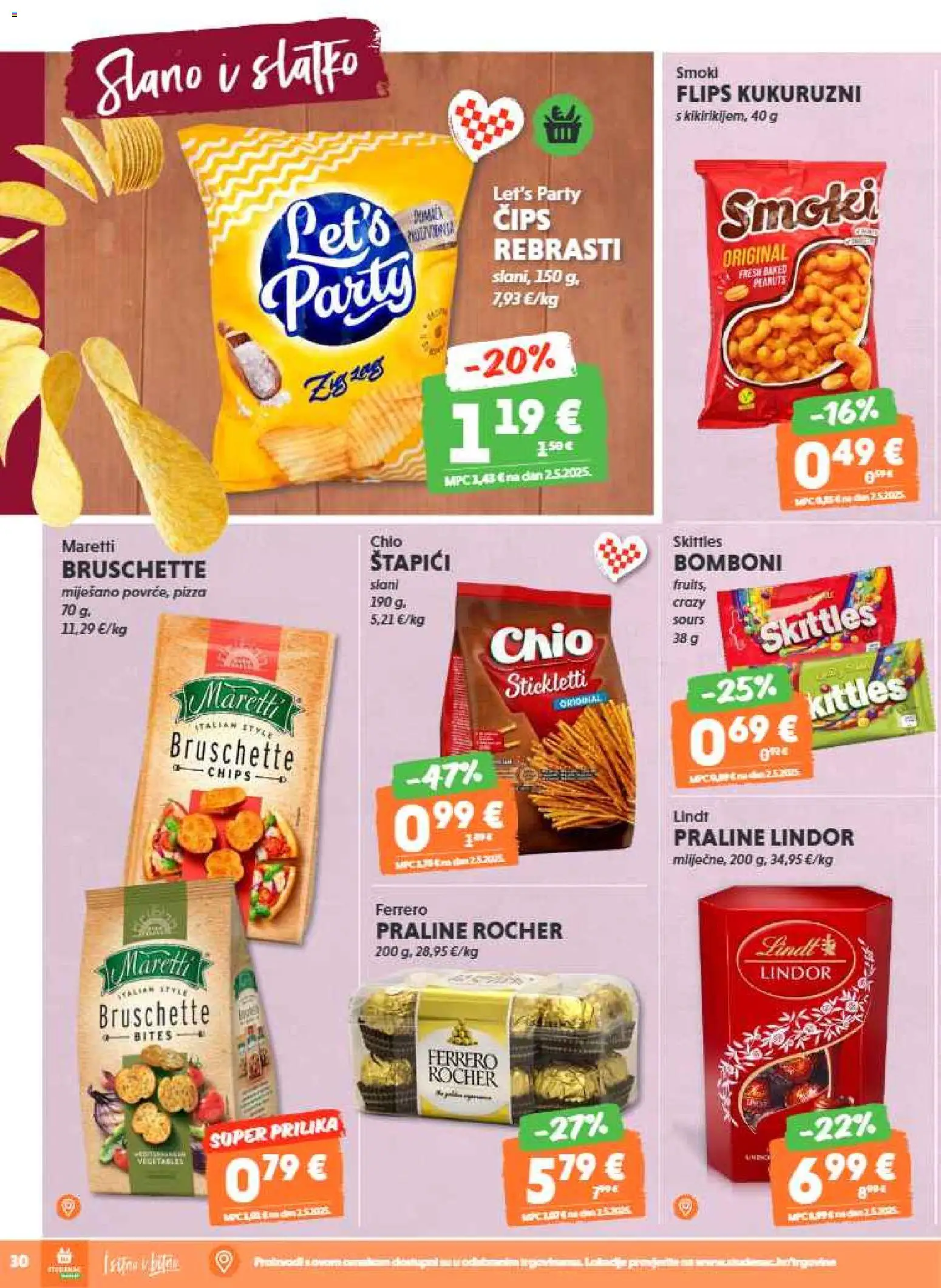 Studenac katalog | vrijedi od 01.04.2026 | Stranica: 30 | Proizvodi: Lindt, Flips, Bomboni, Ferrero Rocher