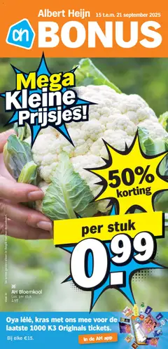 Albert Heijn folder week  / de la semaine 38 - Voorbeeld van een folder van Albert Heijn, geldig van 15.09.2025