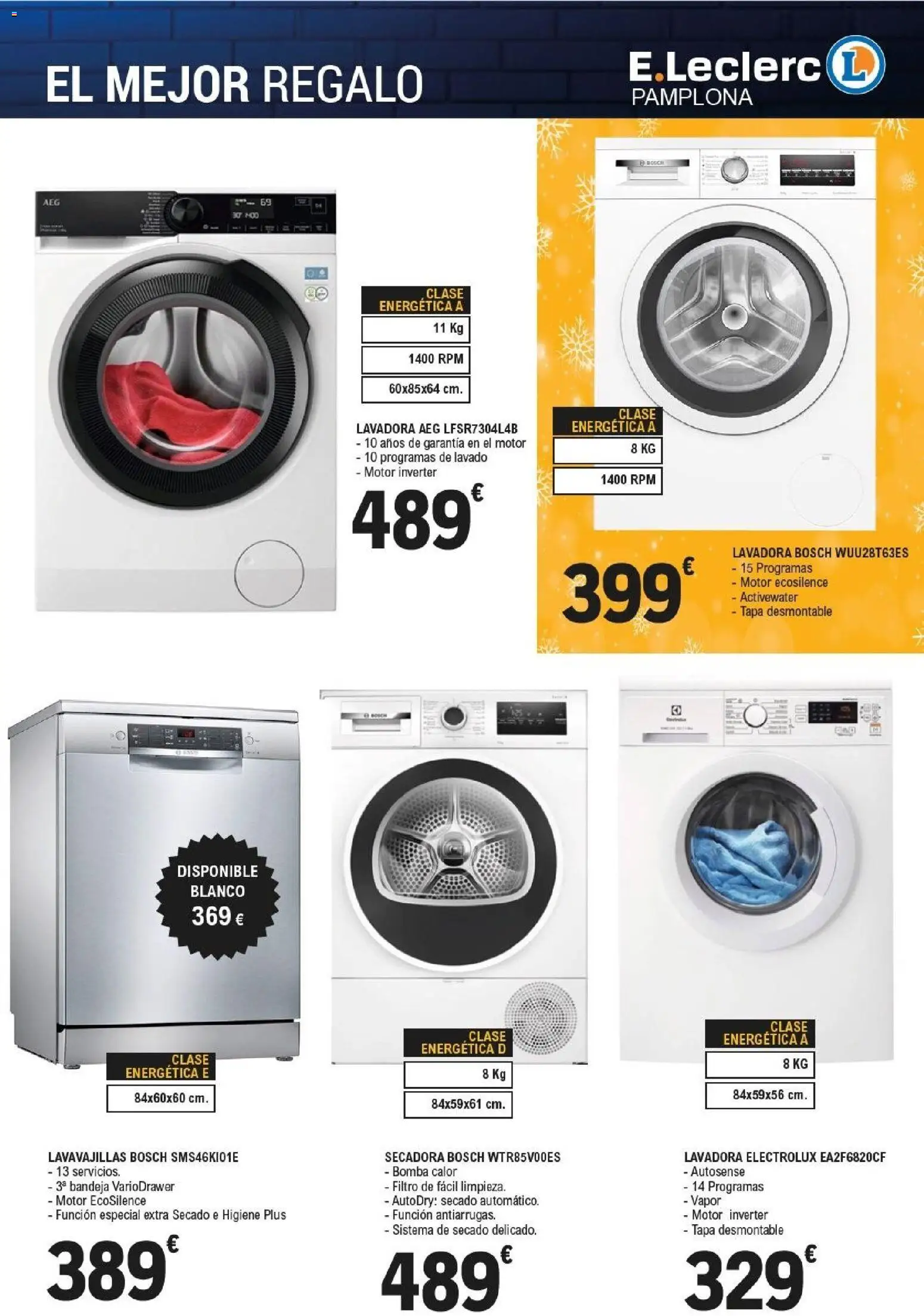 E.Leclerc folleto │ válido desde el 15.12.2025 | Página: 7 | Productos: Lavadora, Secadora, Lavavajillas, Bandeja