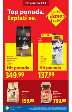 Pilos Dugotrajno mleko XXL, 3,2% m. m. 1,5 l - pregled Lidl kataloga - važi od 22.01.2026 | Strana: 22