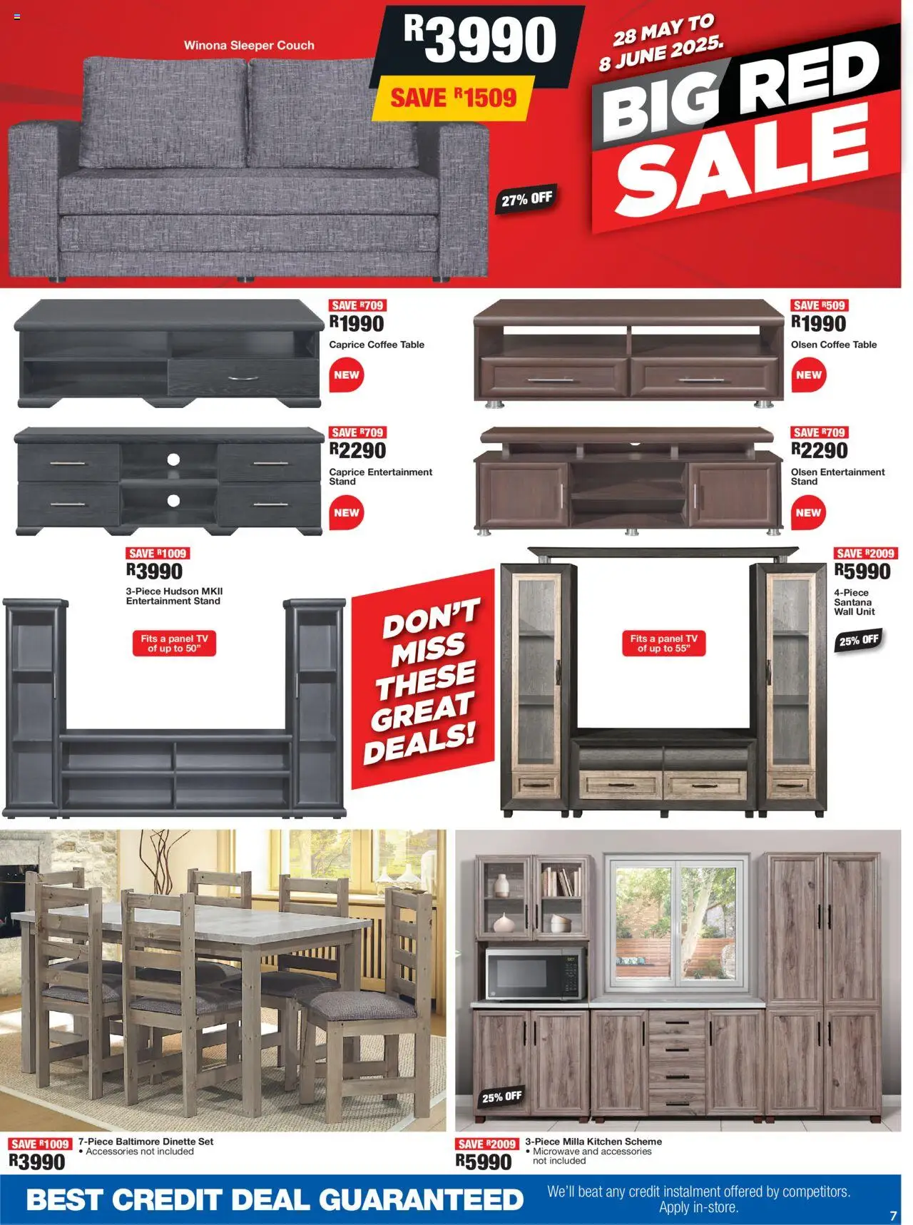 OK Furniture Catalogue │ valid from 28.05.2025 | Page: 7 | Products: Couch, Microwave, Coffee, Dinette set