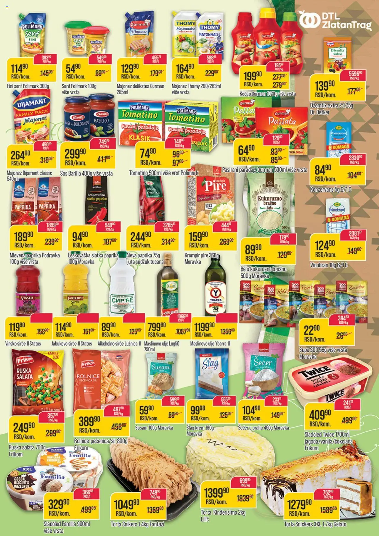 Zlatan Trag katalog - važi od 13.08.2025 | Strana: 7 | Proizvode: Salata, Šlag krem, Sir, Šećer u prahu