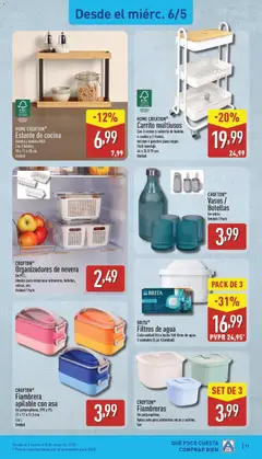 Vista previa HOME CREATION® Estante de cocina, Bambú y madera MDF. Con 2 baldas. 38 x 13 x 28 cm. Unidad válido desde el 04.05.2026 | Página: 17