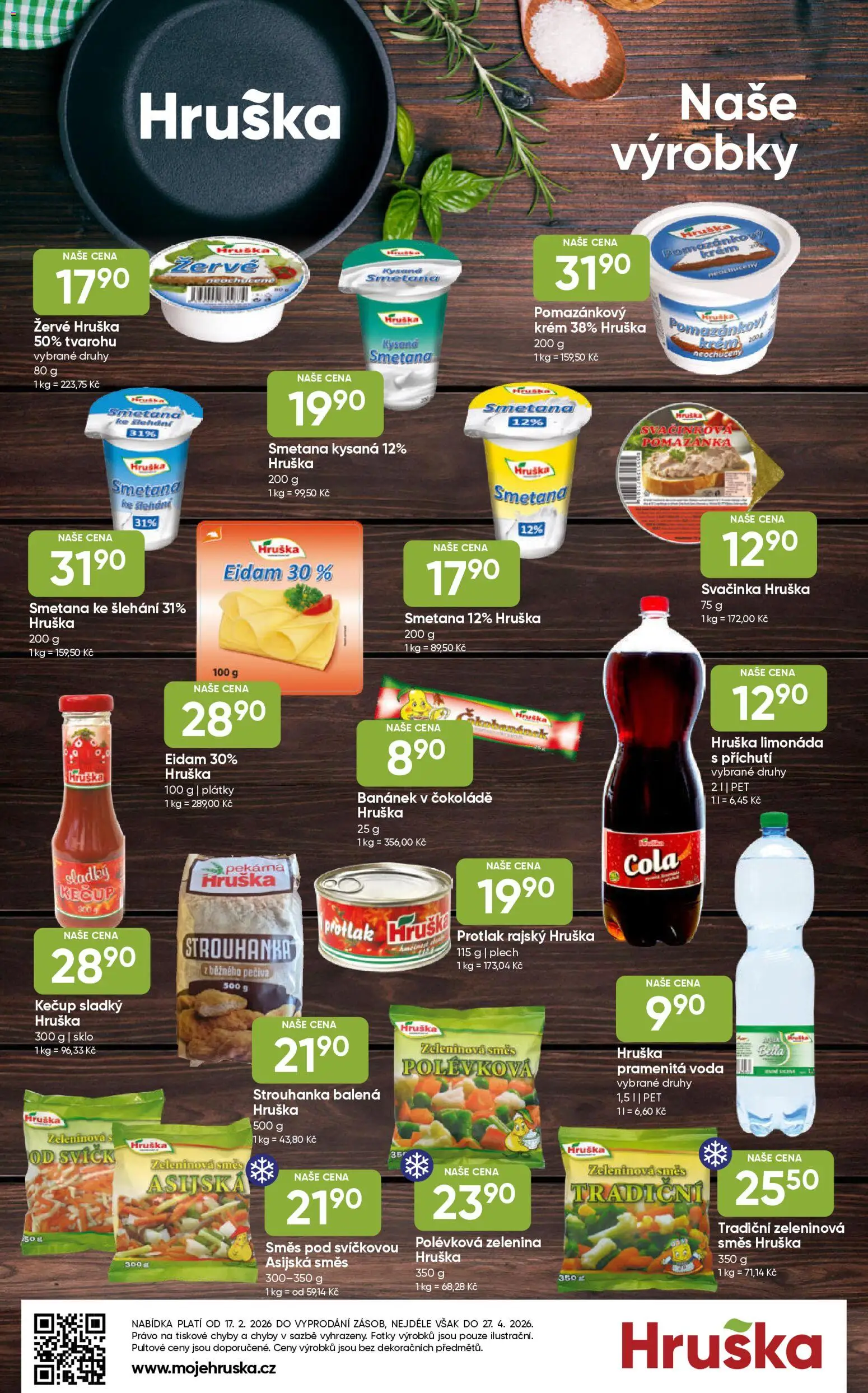 Hruška katalog od 17.02.2026 | Strana: 16 | Produkty: Voda, Smetana ke šlehání, Pekárna, Cola