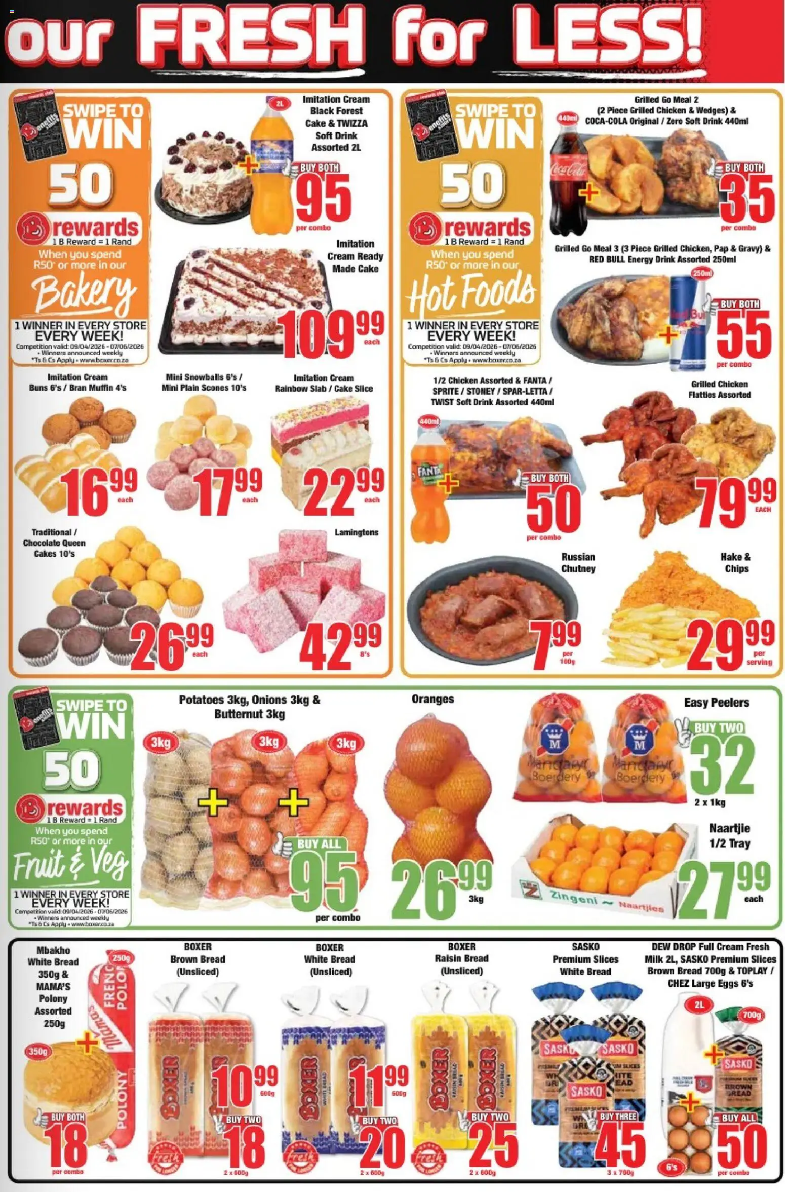 New Boxer catalogue – valid from 23.04.2026 | Page: 3 | Products: Polony, Chicken, Sprite, Onions