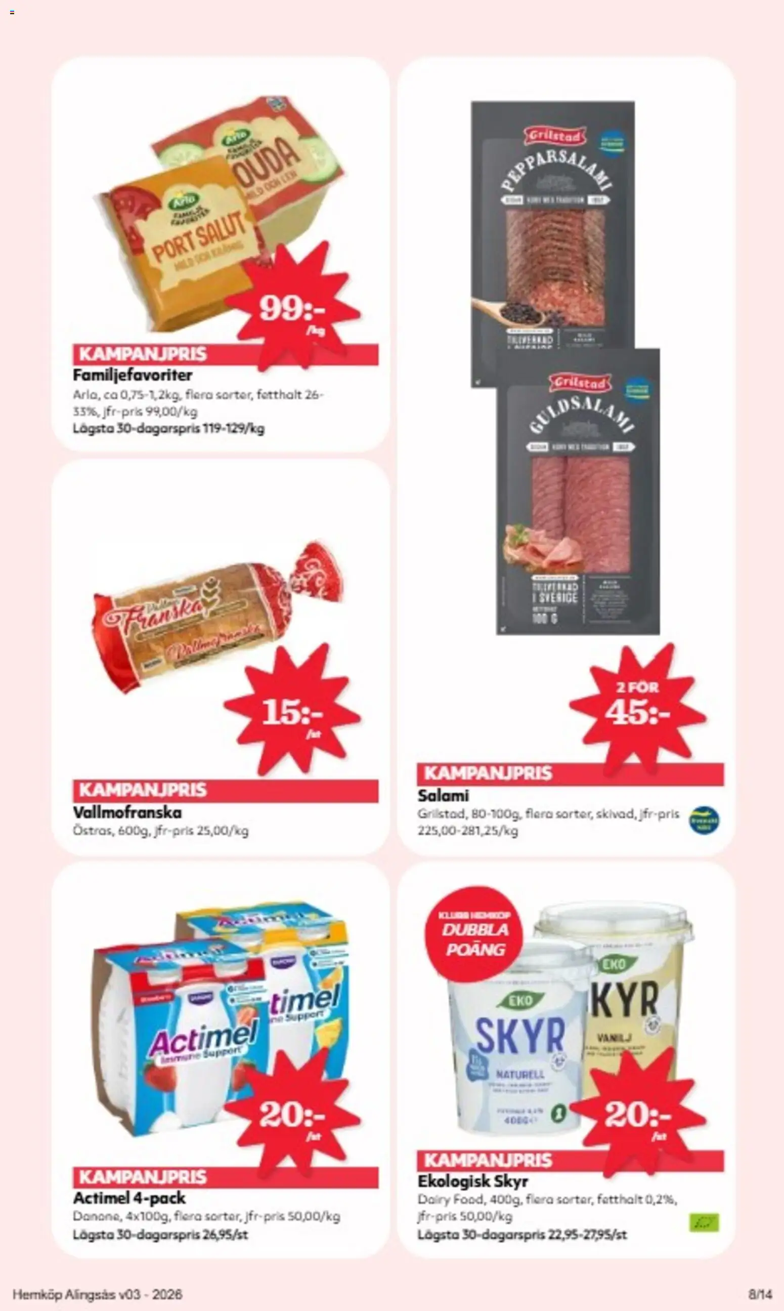 Hemköp reklamblad aktuell från 12.01.2026 | Sida: 8 | Produkter: Salami