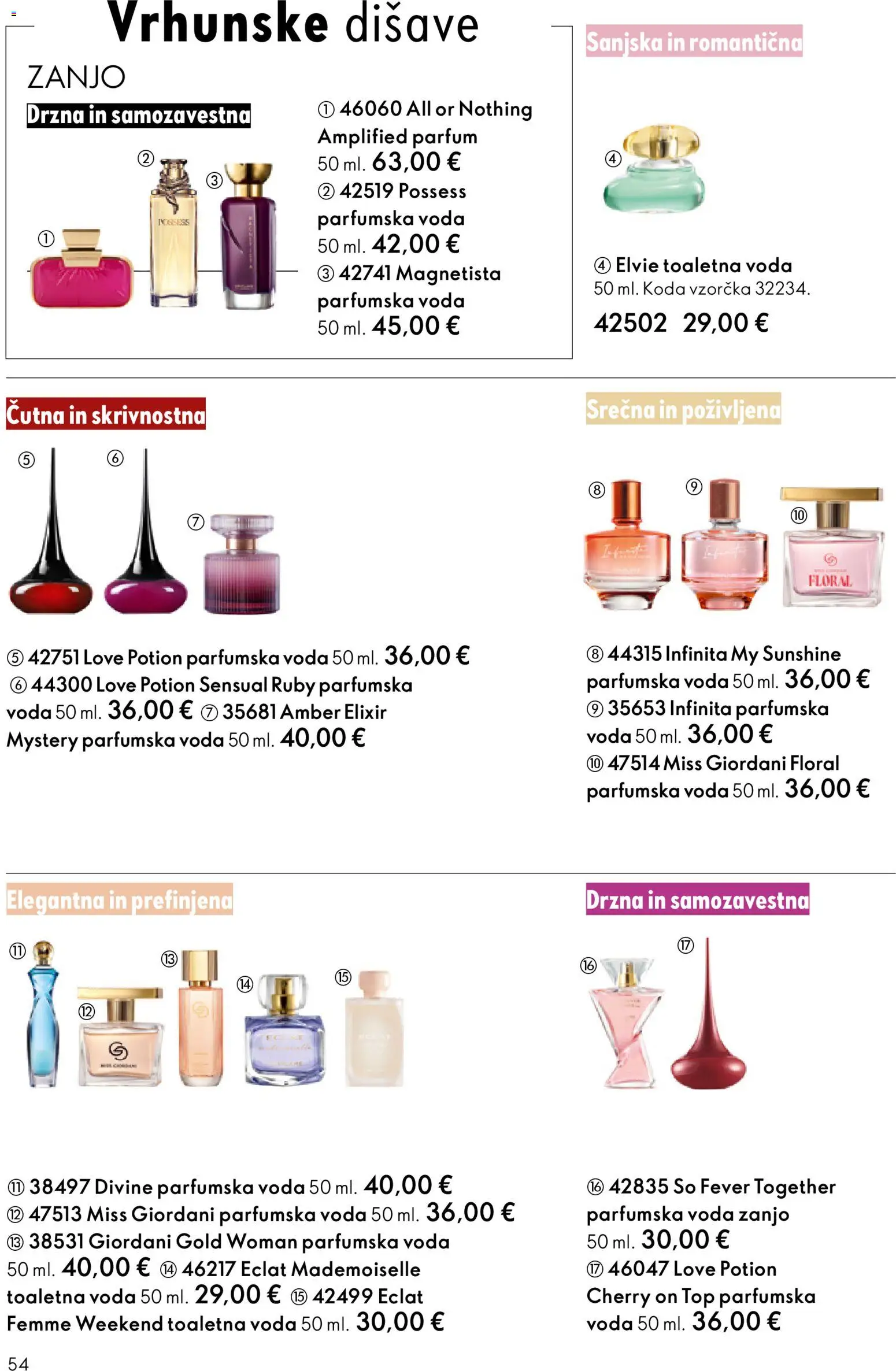Novi Oriflame katalog ponudbe – veljaven od 19.11.2025 | Stran: 54 | Izdelki: Parfum, Voda, Toaletna voda, Parfumska voda
