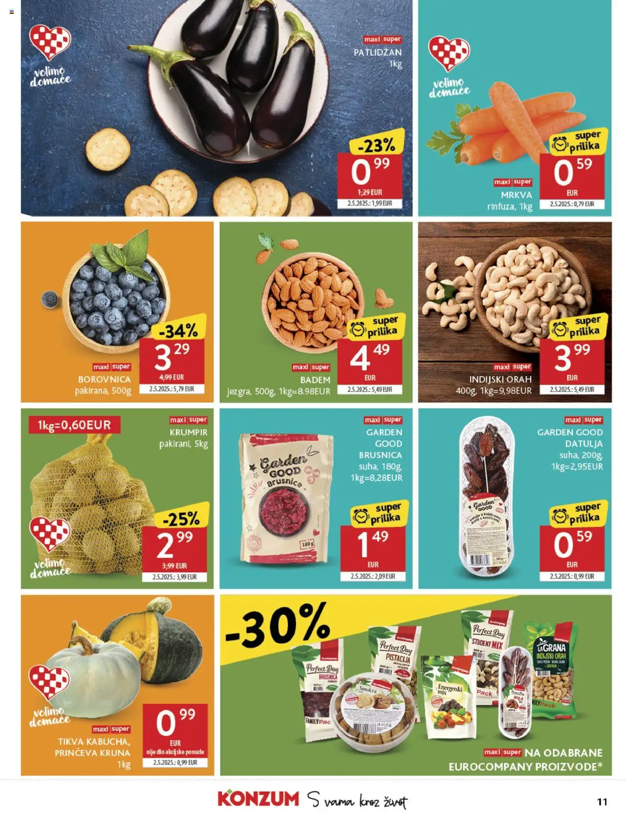 Konzum HR akciós ujság - amely érvényes a következő dátumtól: 06.08.2025 | Oldal: 11 | Termékek: Dió
