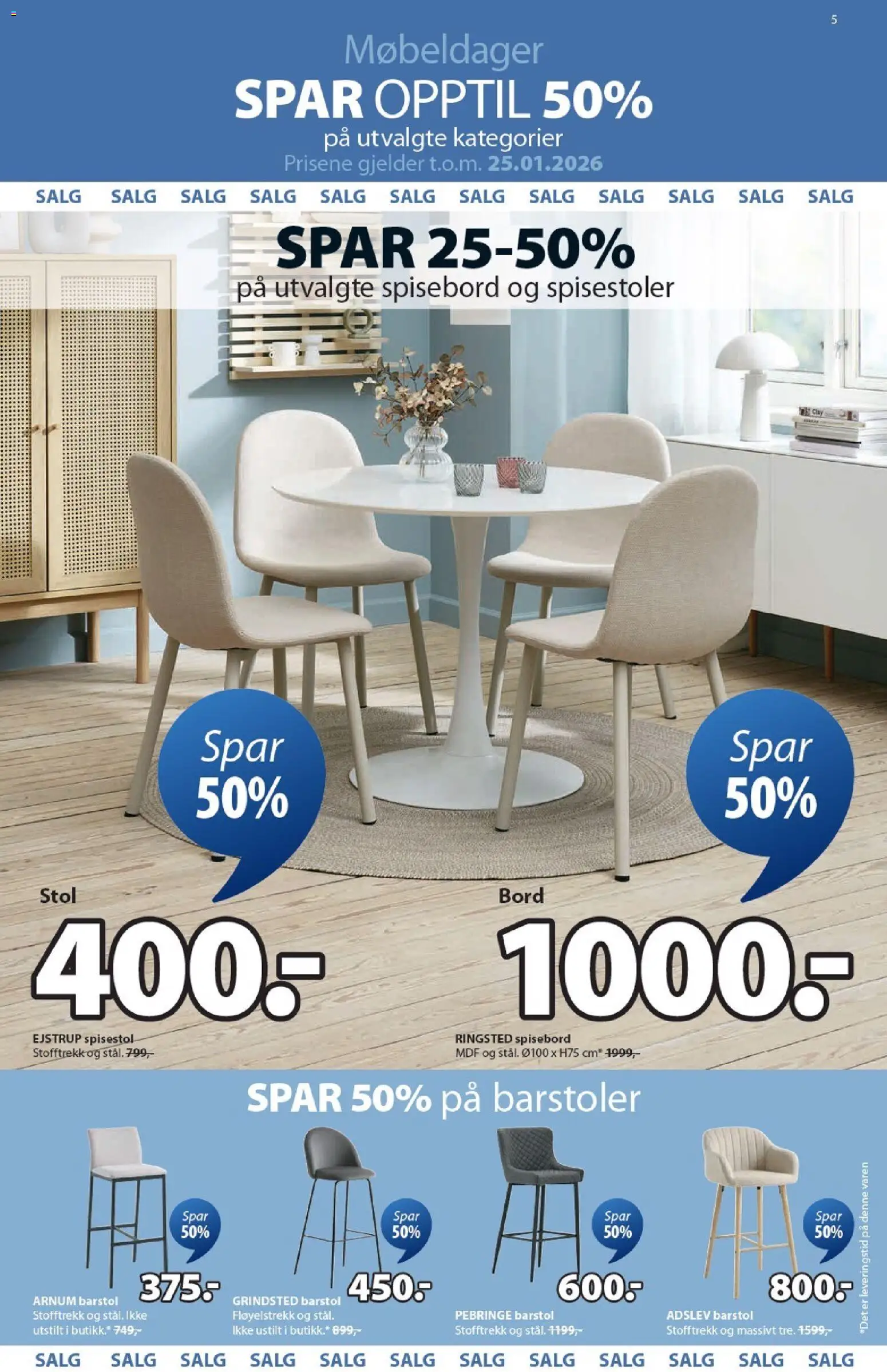 {H1} | Side: 5 | Produkter: Spisebord, Spisestol, Barstol, Stol