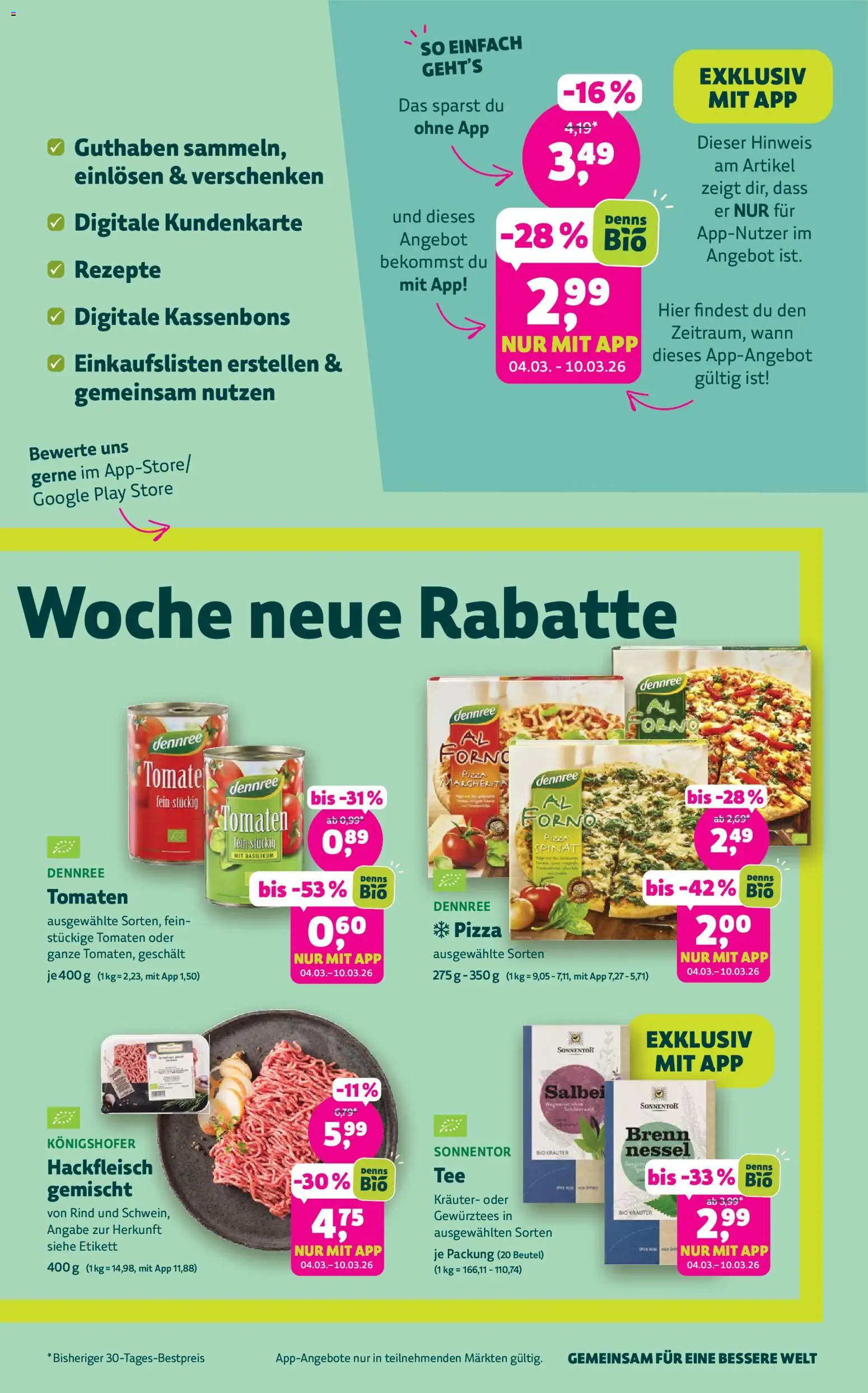 BioMarkt Prospekt – gültig ab 25.02.2026 | Seite: 3 | Produkte: Tomaten, Pizza, Hackfleisch