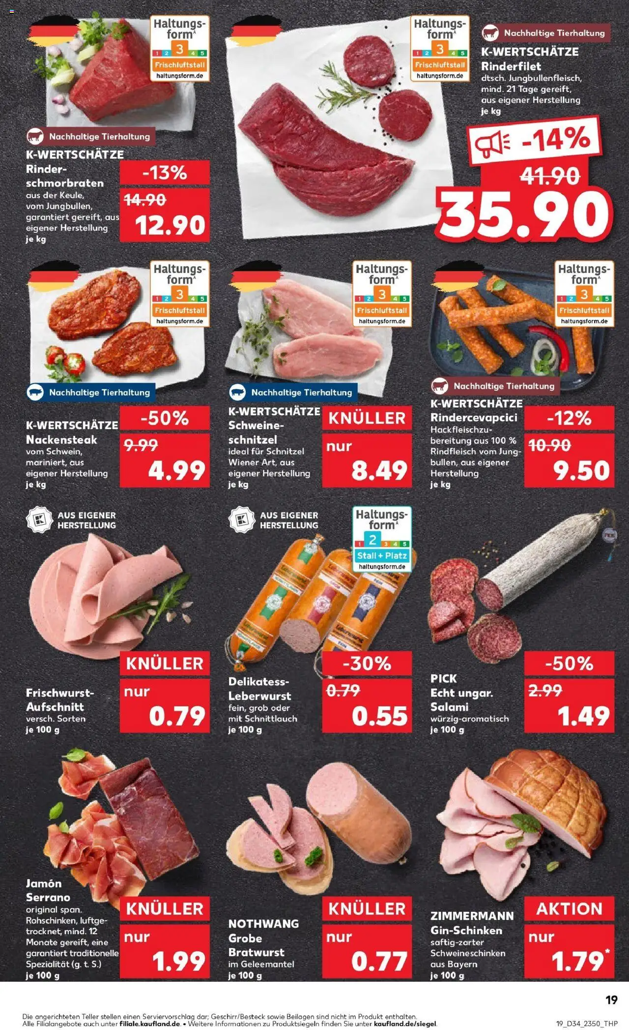 Kaufland prospekt Völklingen	 - gültig ab dem 21.08.2025 | Seite: 19 | Produkte: Schnitzel, Salami, Steak, Gin
