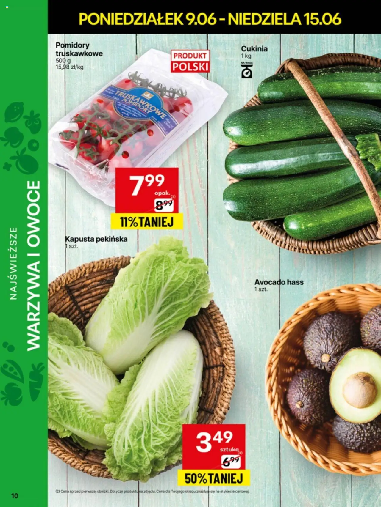 Delikatesy Centrum Gazetka - Sklepy Własne od 09.06.2025 | Strona: 10 | Produkty: Kapusta, Kapusta pekińska, Pomidory, Owoce