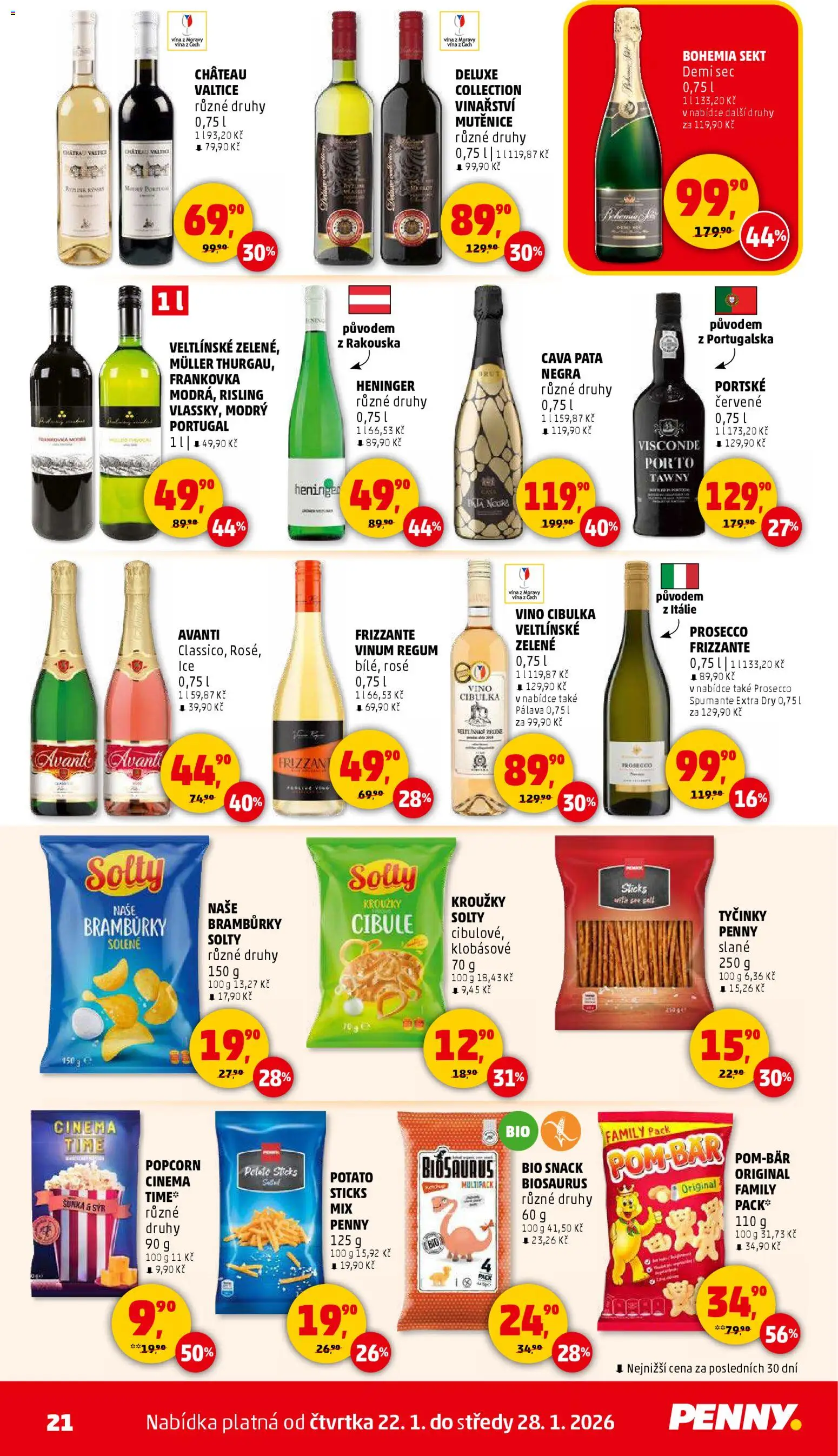 Penny Market leták - Čtvrtečník od 22.01.2026 | Strana: 21 | Produkty: Prosecco, Frizzante, Sekt, Avanti