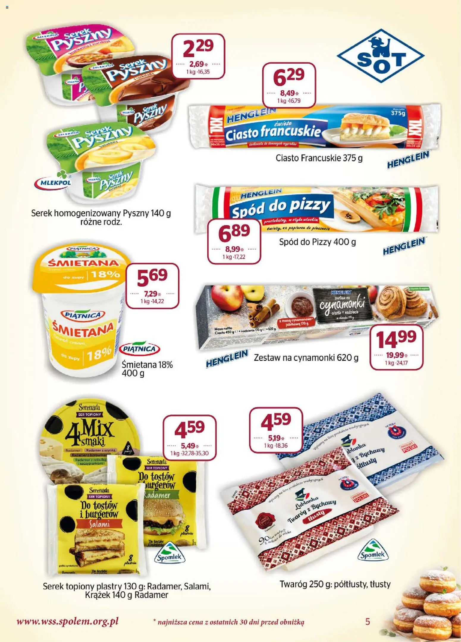 Społem Gazetka od 01.02.2026 | Strona: 5 | Produkty: Ser, Salami, Śmietana, Serek topiony