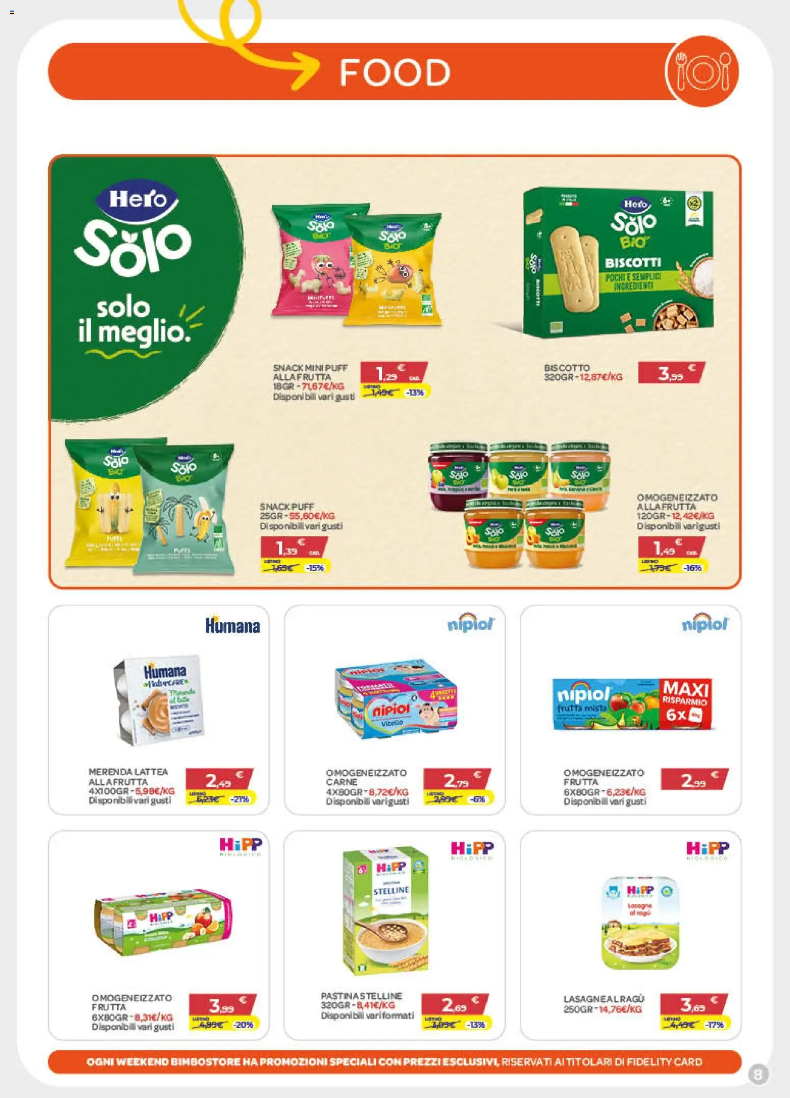 Volantino Bimbo store del 02.04.2026 | Pagina: 8 | Prodotti: Biscotti, Frutta, Vitello