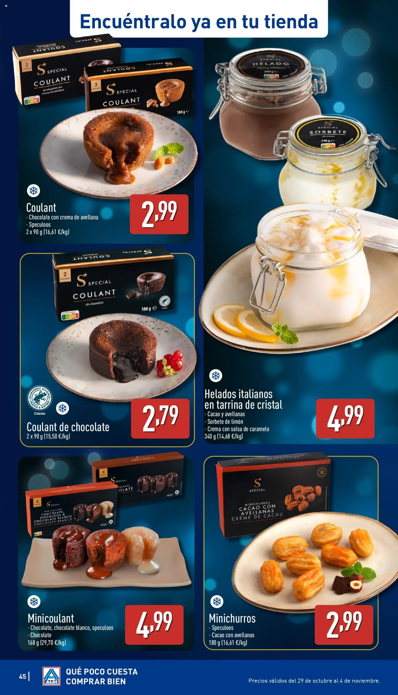 Aldi folleto Península │ válido desde el 30.10.2025 | Página: 45 | Productos: Chocolate, Crema, Helado, Φρυγανιές σικάλεως