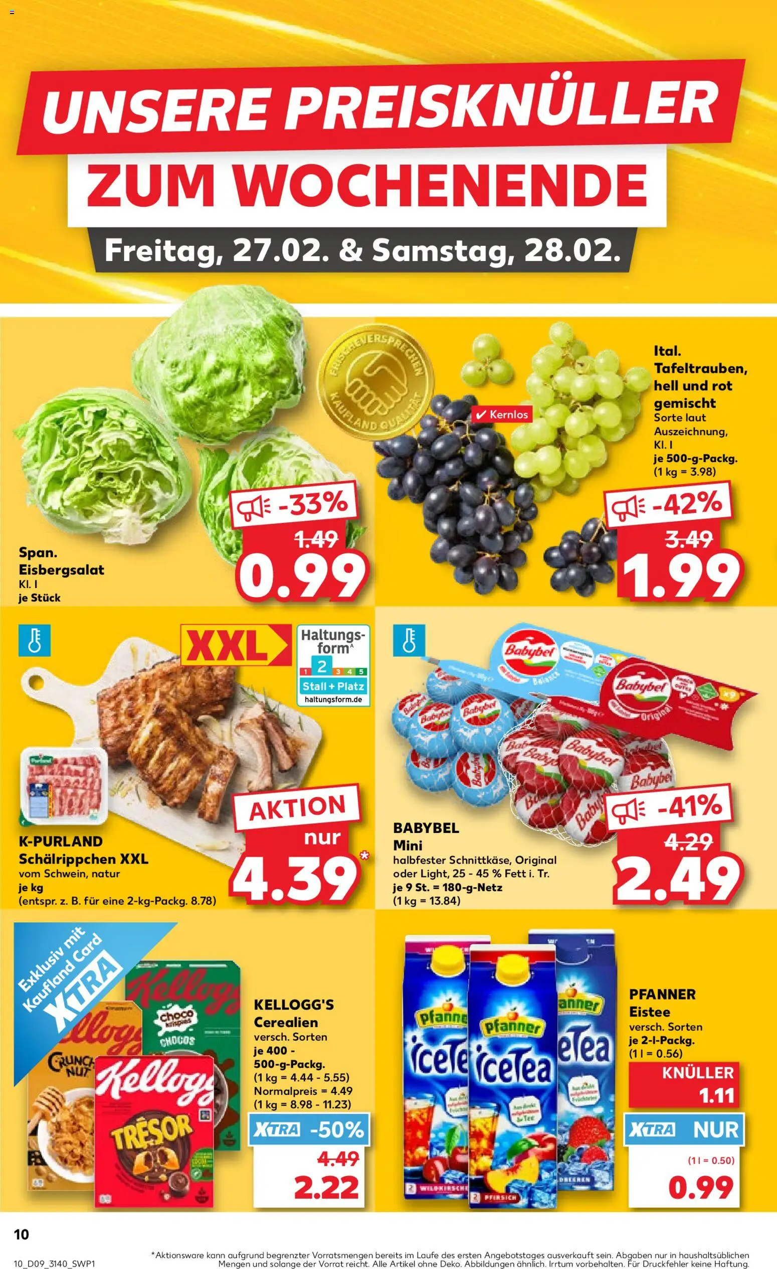 Kaufland prospekt Leipzig	 – gültig ab 26.02.2026 | Seite: 10 | Produkte: Kellogg's, Eisbergsalat, Pfanner eistee, Babybel