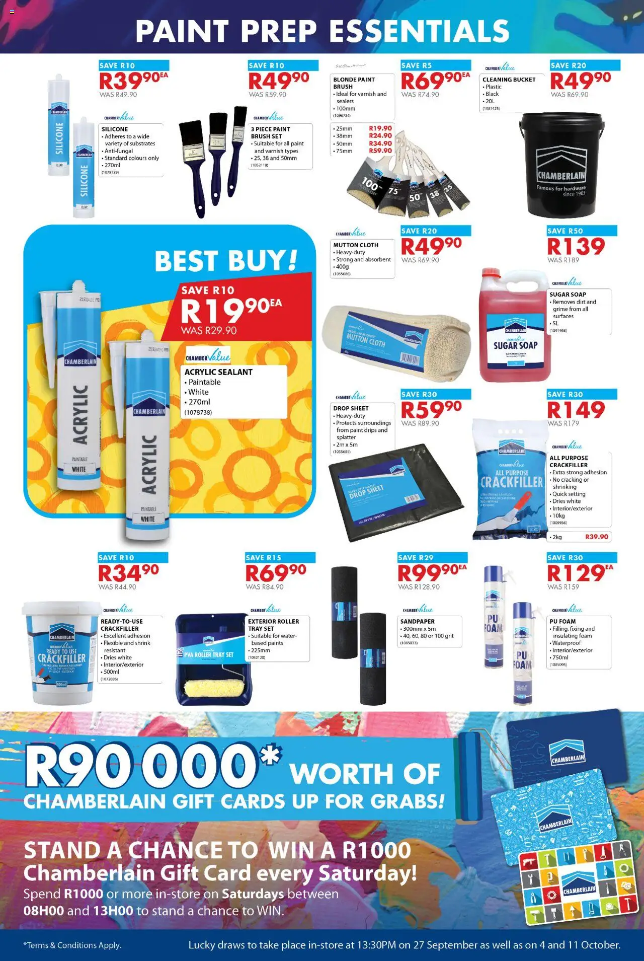 New Chamberlain catalogue – valid from 24.09.2025 | Page: 9 | Products: Gift card, Paint, Brush, Water