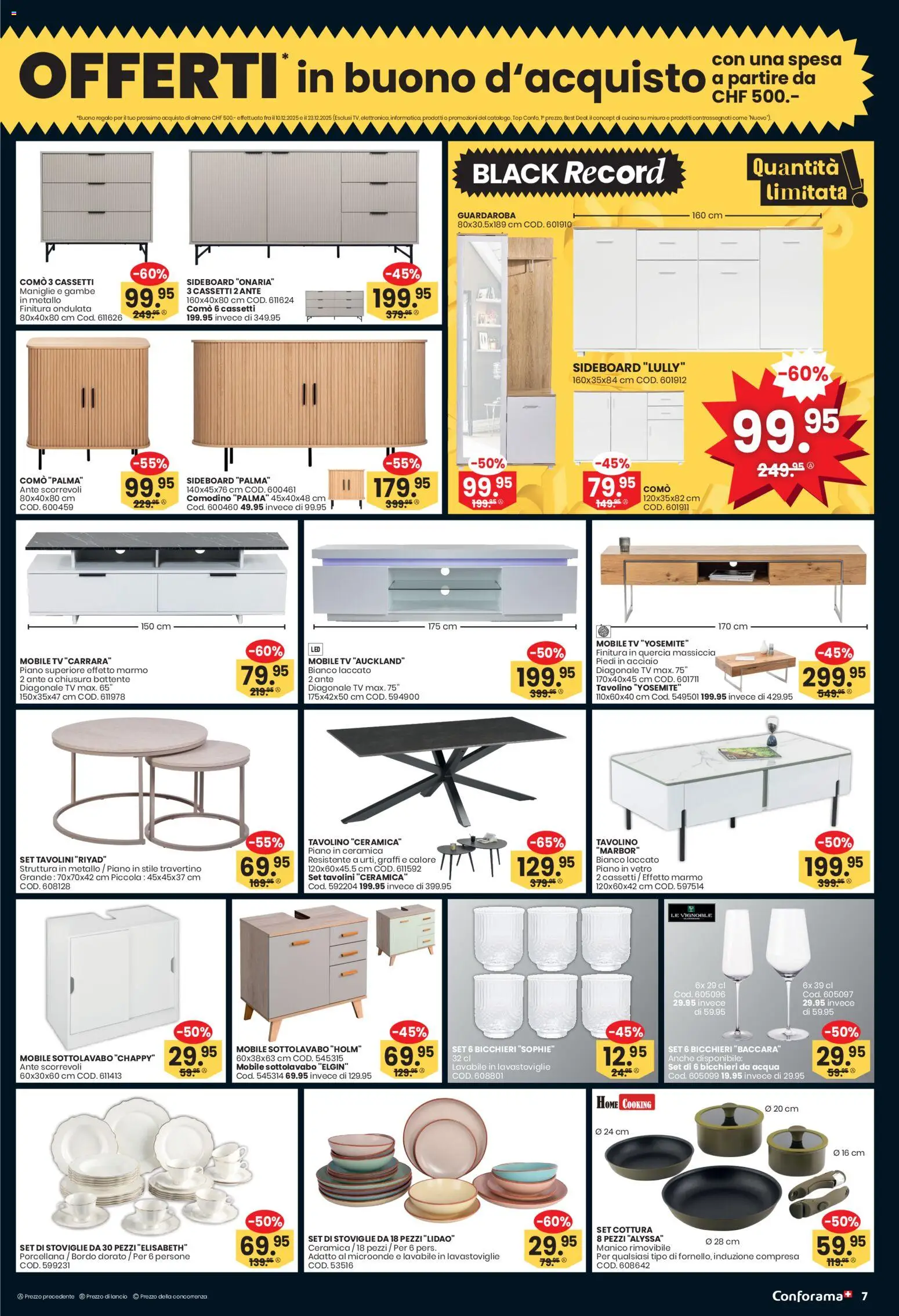 Conforama Aktionen IT – gültig ab 23.11.2025 | Seite: 7 | Produkte: TV, Top, Sideboard