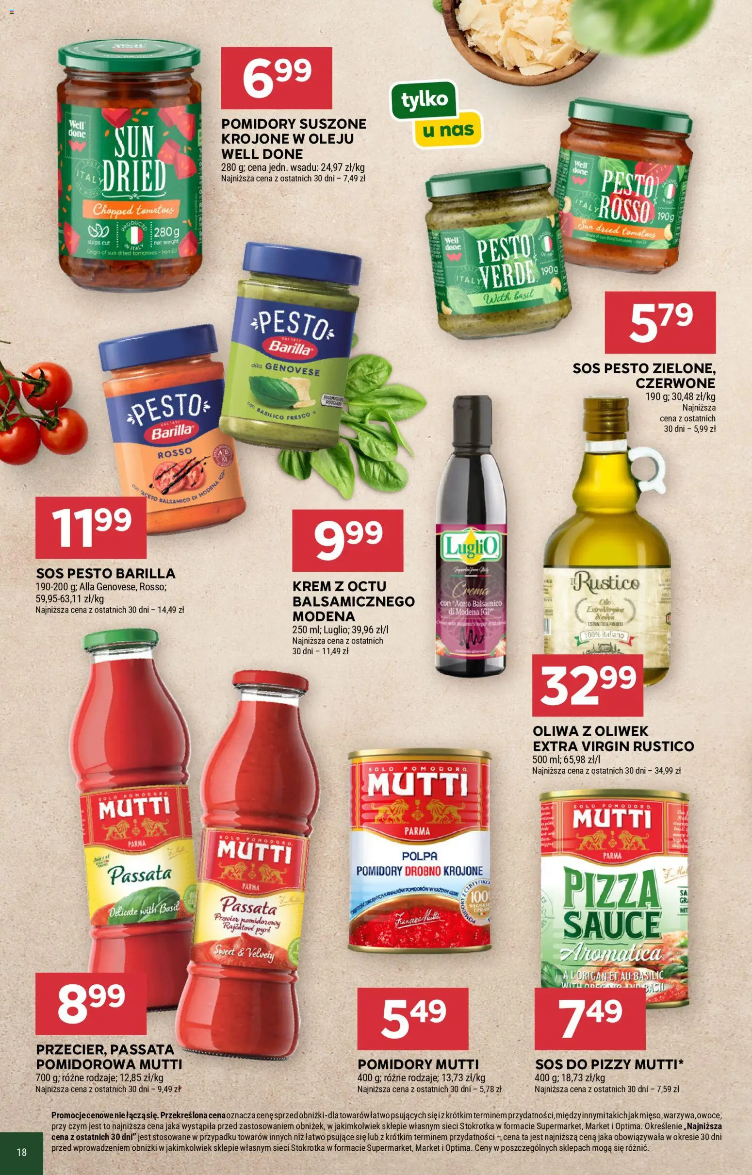 Stokrotka gazetka - Włochy od kuchni od 16.04.2026 | Strona: 3 | Produkty: Stokrotka, Przecier pomidorowy, Pesto, Sos