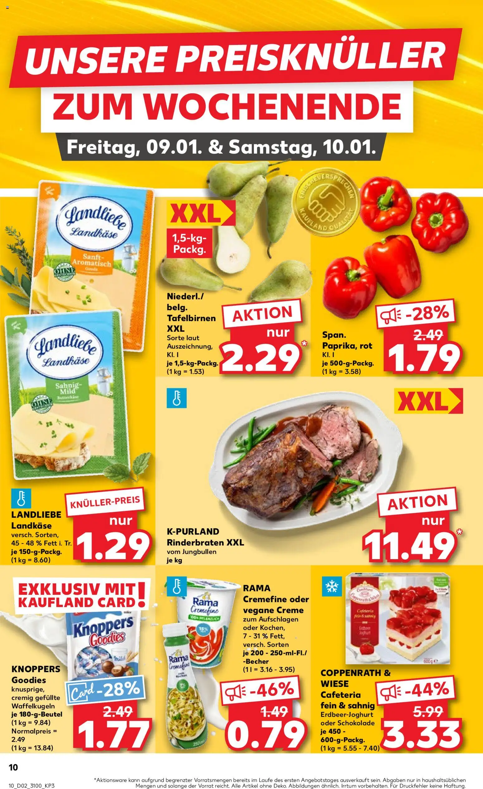 Kaufland prospekt Leipzig	 – gültig ab 08.01.2026 | Seite: 10 | Produkte: Rinderbraten, Rama cremefine, Creme, Knoppers