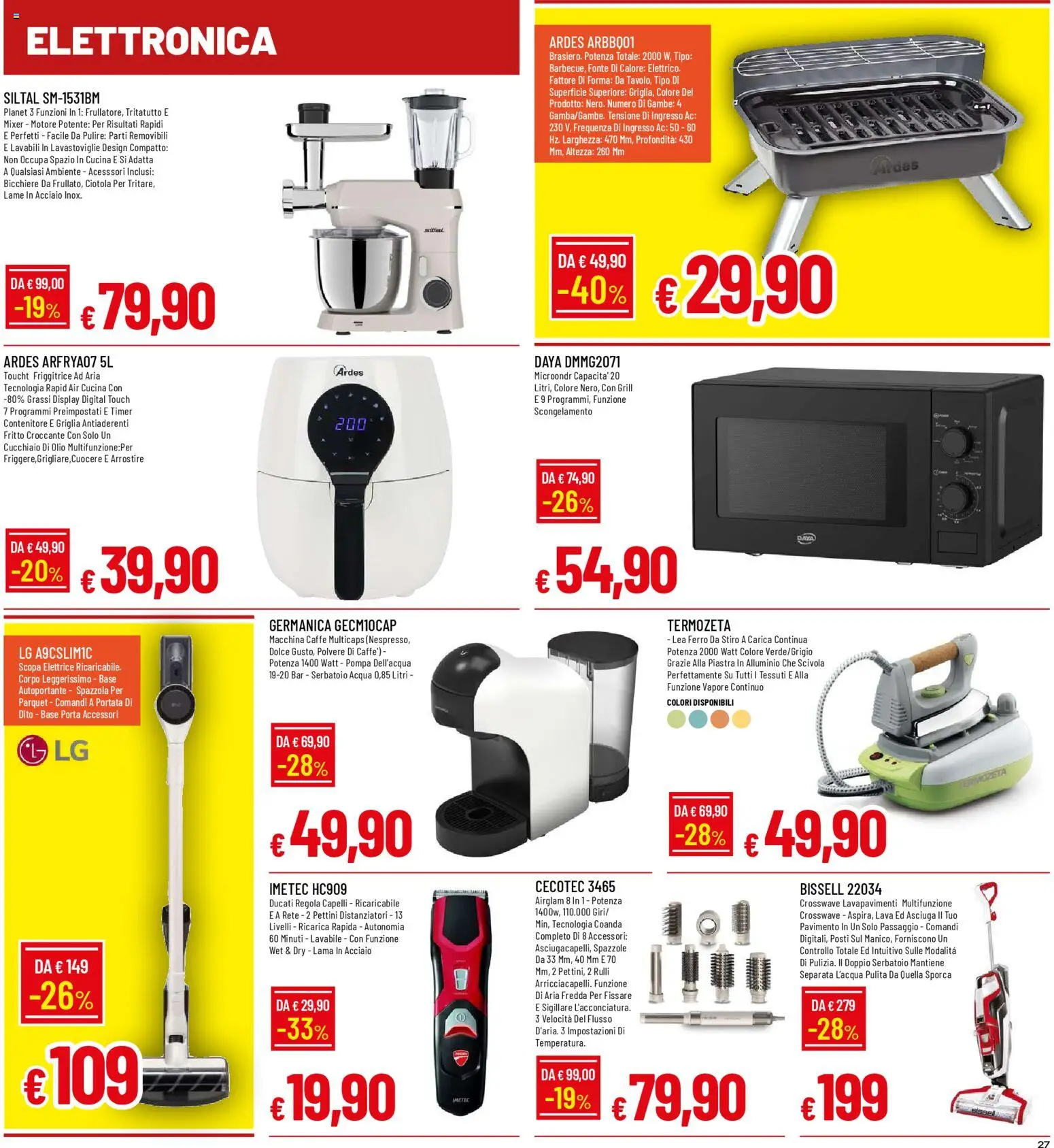 Volantino Galassia del 23.04.2026 | Pagina: 27 | Prodotti: Spazzola, Friggitrice ad aria, Alluminio, Mixer