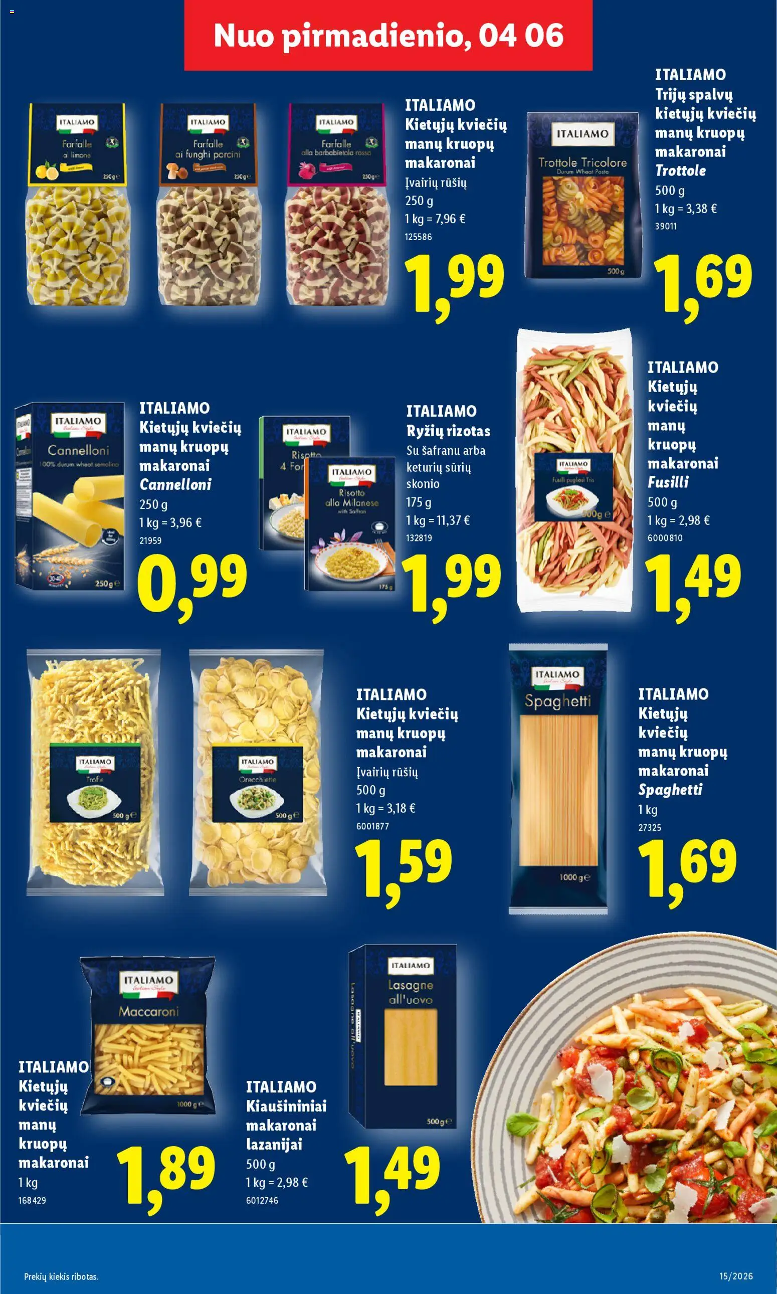 LIDL akcijos nuo 06.04.2026 | Puslapis: 13 | Prekių: Makaronai