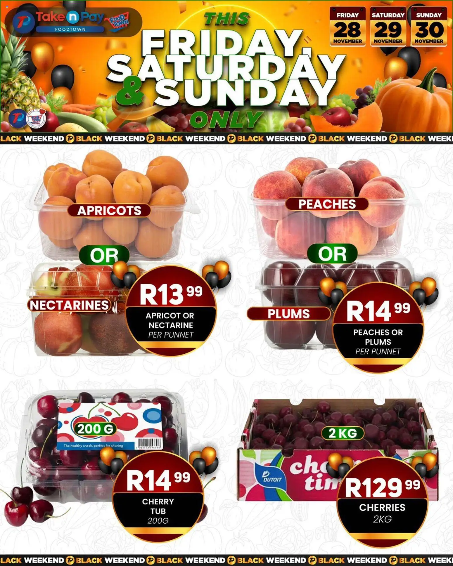New Take n Pay catalogue – valid from 28.11.2025 | Page: 8 | Products: Cherries, Nectarines