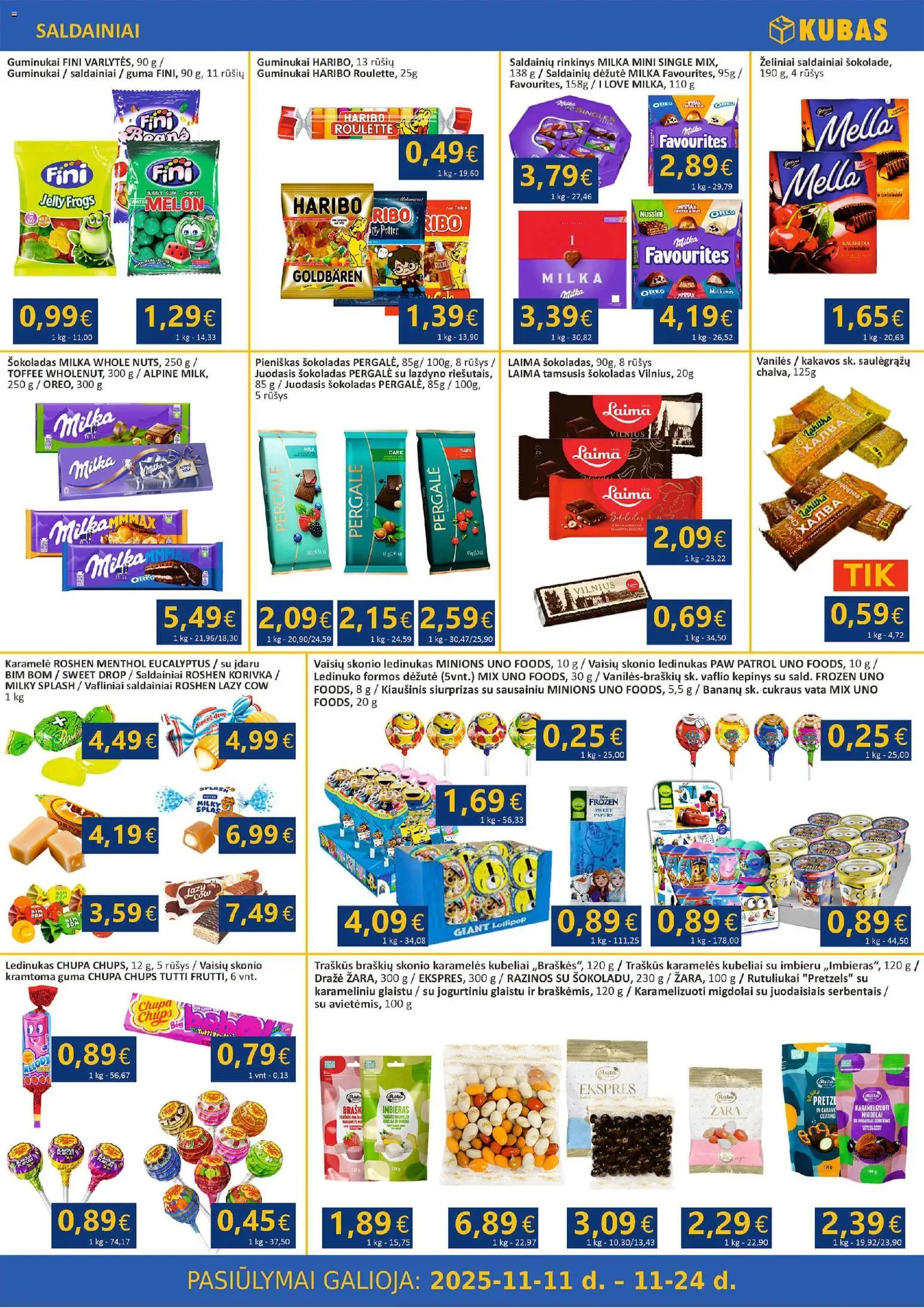Kubas akcijos nuo 11.11.2025 | Puslapis: 8 | Prekių: Šokoladas, Guminukai, Saldainiai, Vata