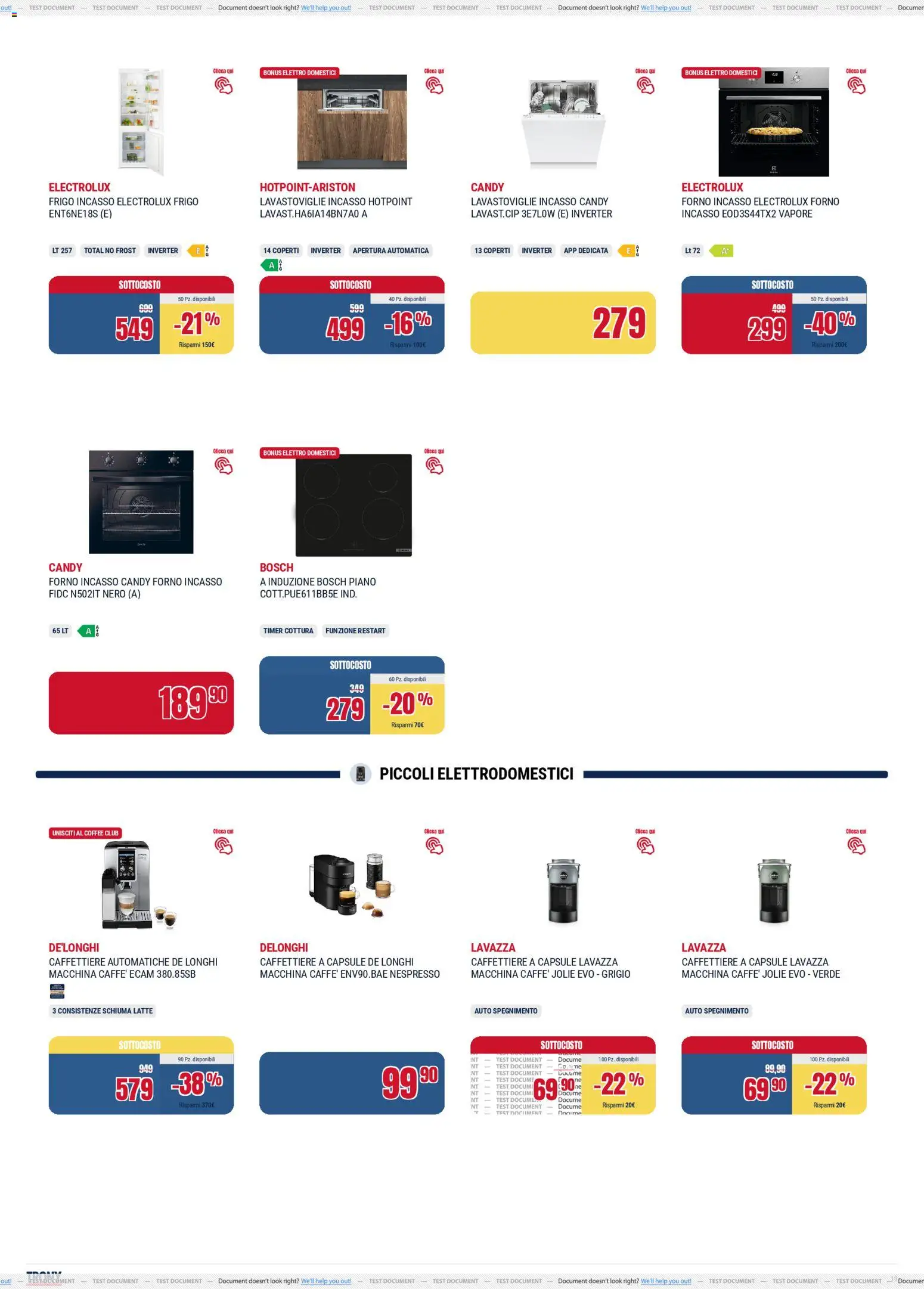 Volantino Trony del 13.12.2025 | Pagina: 10 | Prodotti: Latte, Lavastoviglie, Forno, Lavazza