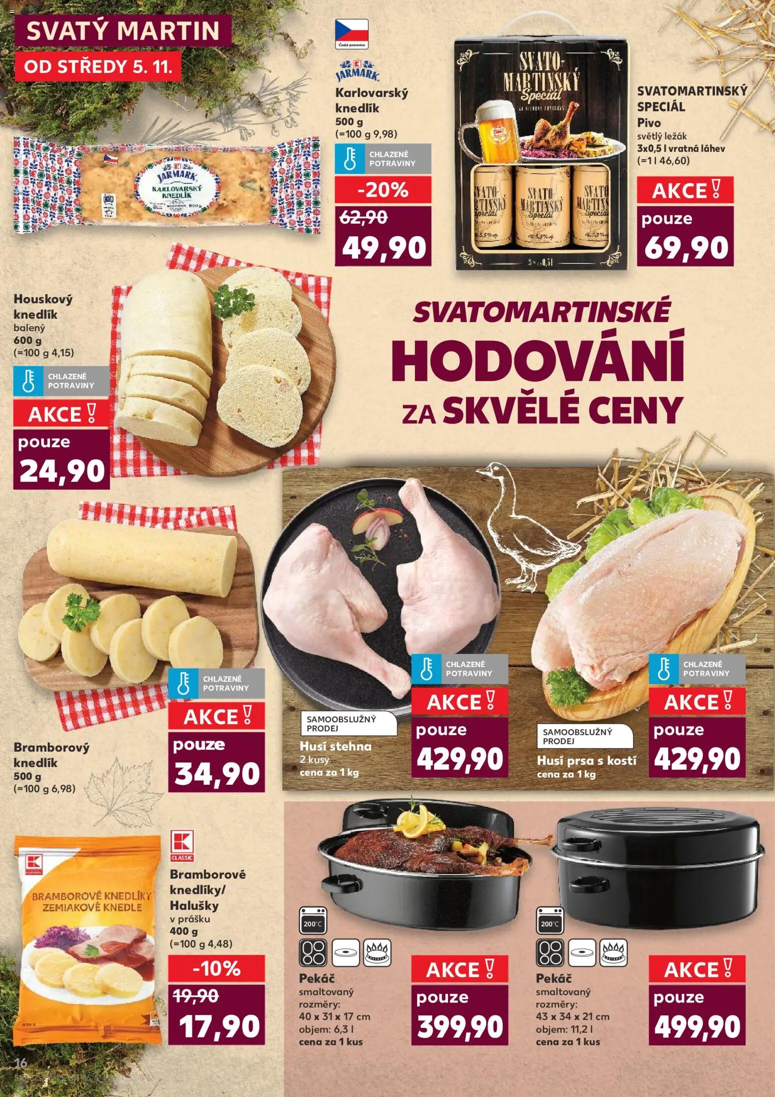 Kaufland leták - Praha 8 od 05.11.2025 | Strana: 16 | Produkty: Pivo, Pekáč, Láhev, Halušky