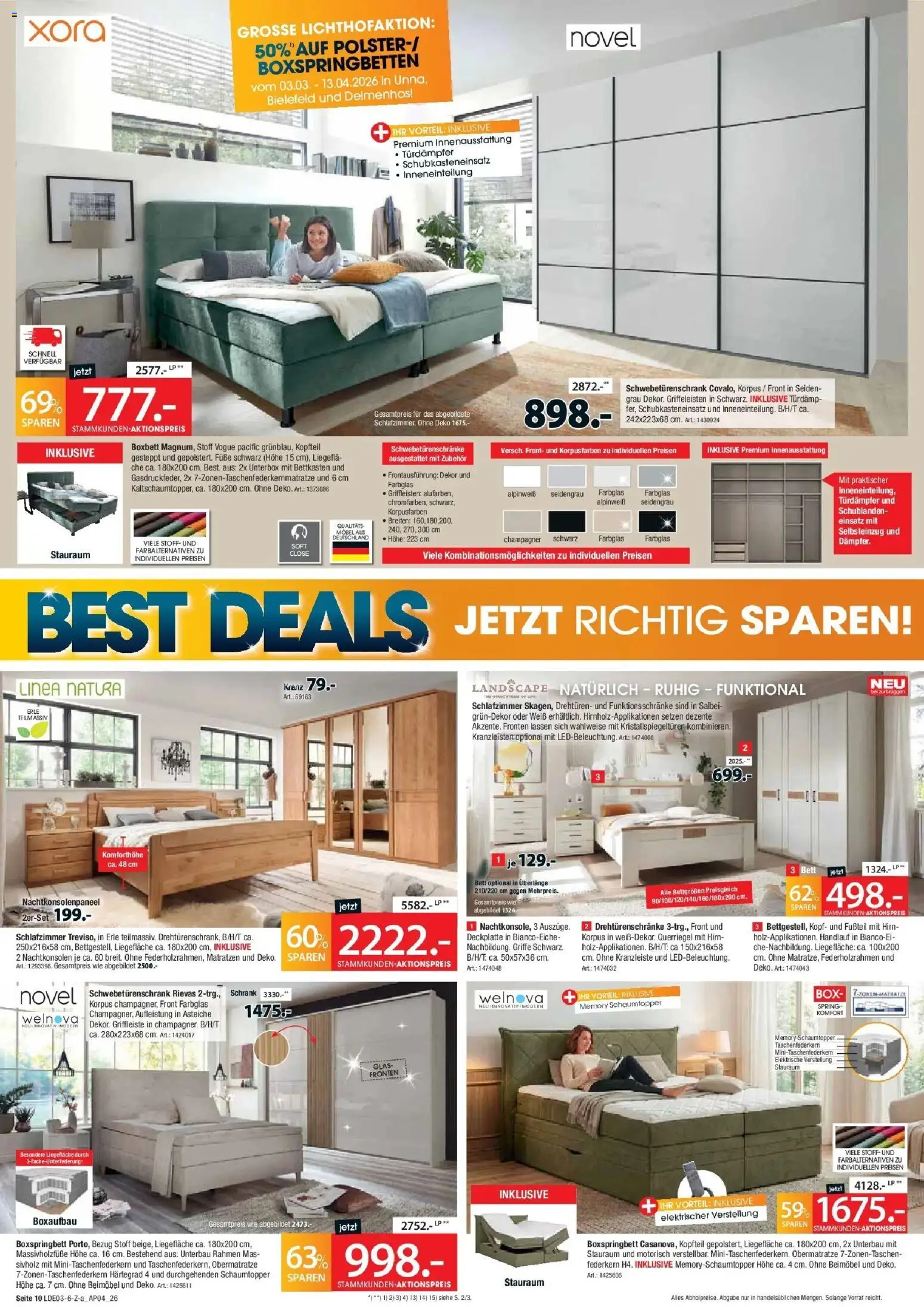 Zurbrüggen Best Deals Jetzt richtig sparen – gültig ab 28.03.2026 | Seite: 10 | Produkte: Bett, Schwebetürenschrank, Boxspringbett, Box