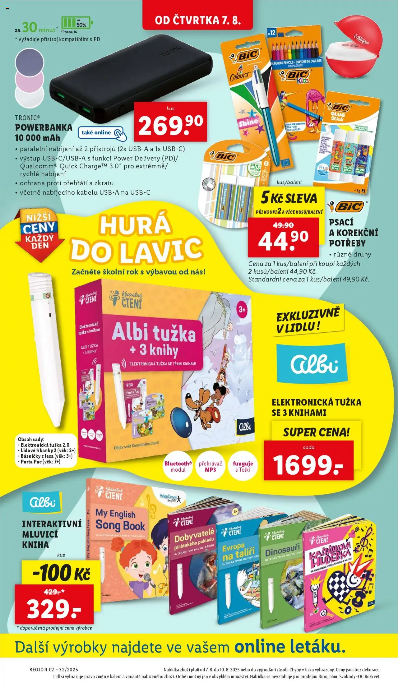 Lidl leták od 07.08.2025 | Strana: 36 | Produkty: Kniha, Powerbanka, Přehrávač, Iphone