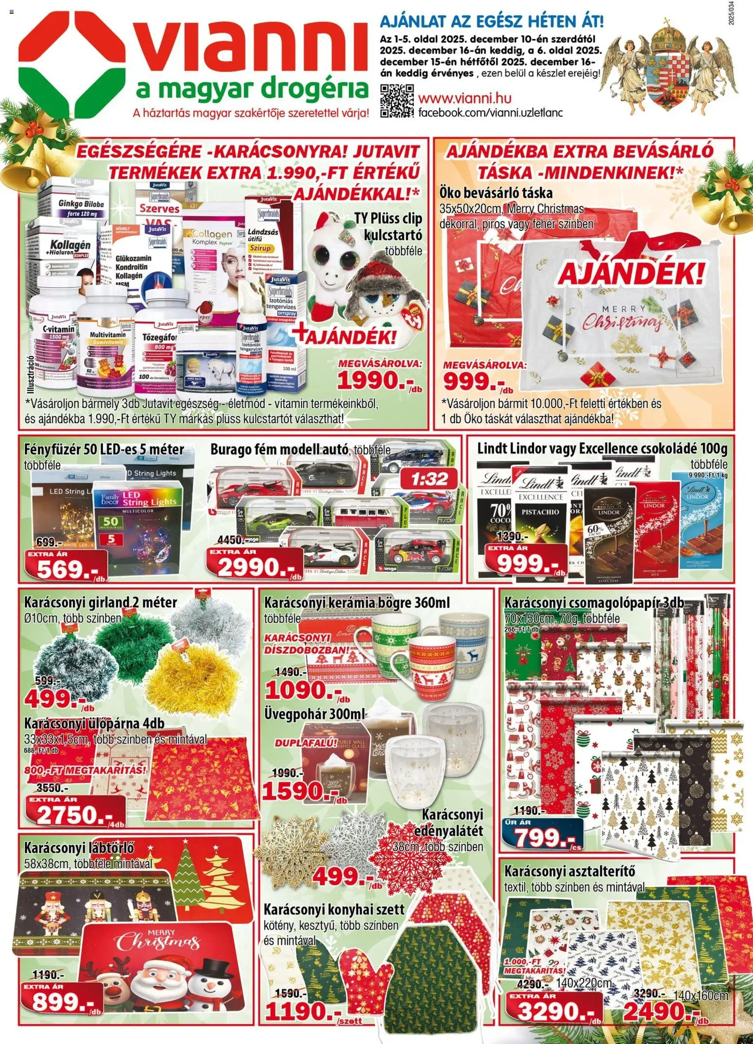 Vianni akciós ujság - amely érvényes a következő dátumtól: 10.12.2025 | Oldal: 1