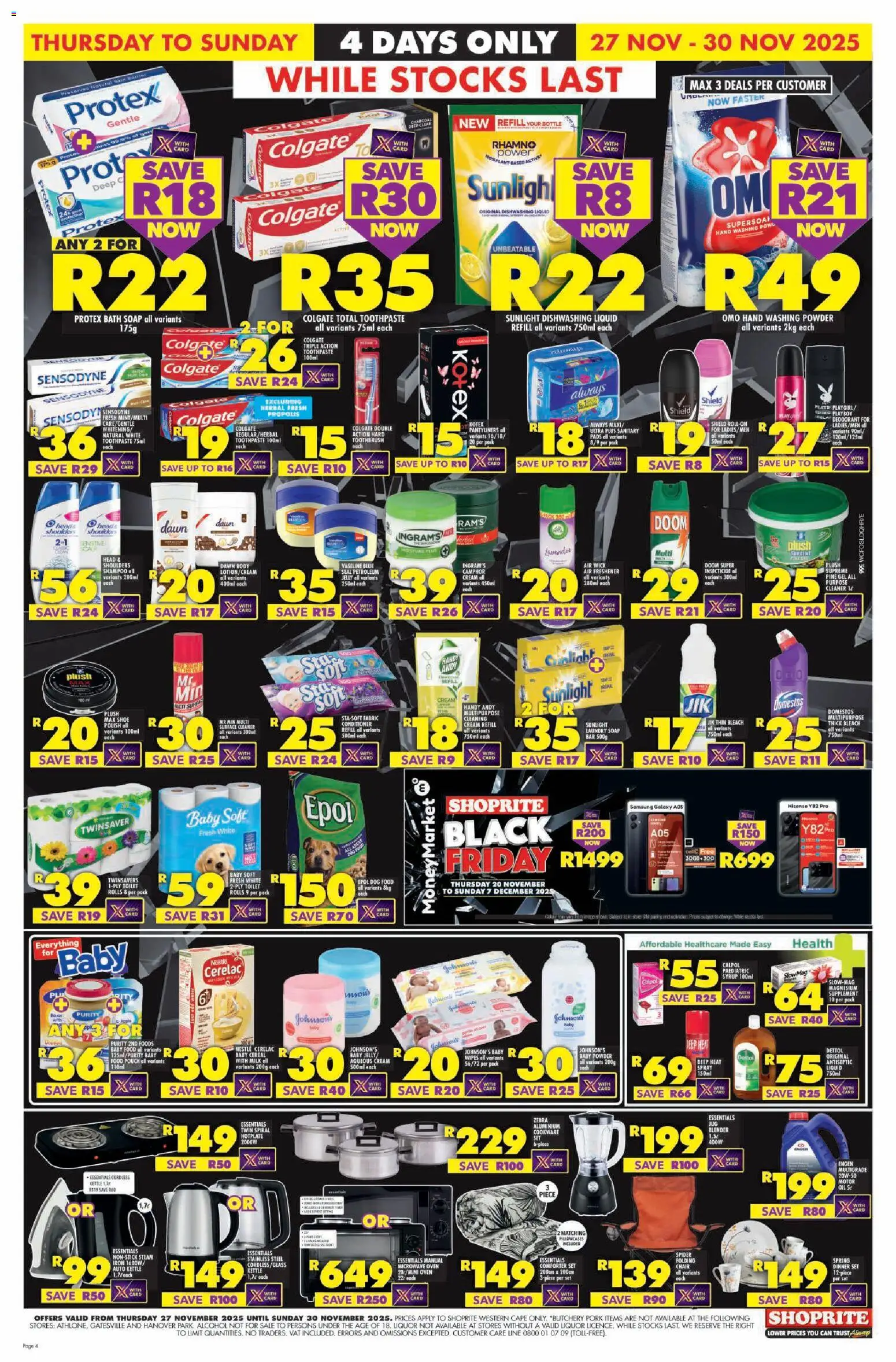 New Shoprite catalogue – valid from 27.11.2025 | Page: 4 | Products: Bowl, Bath, Washing powder, Dog food