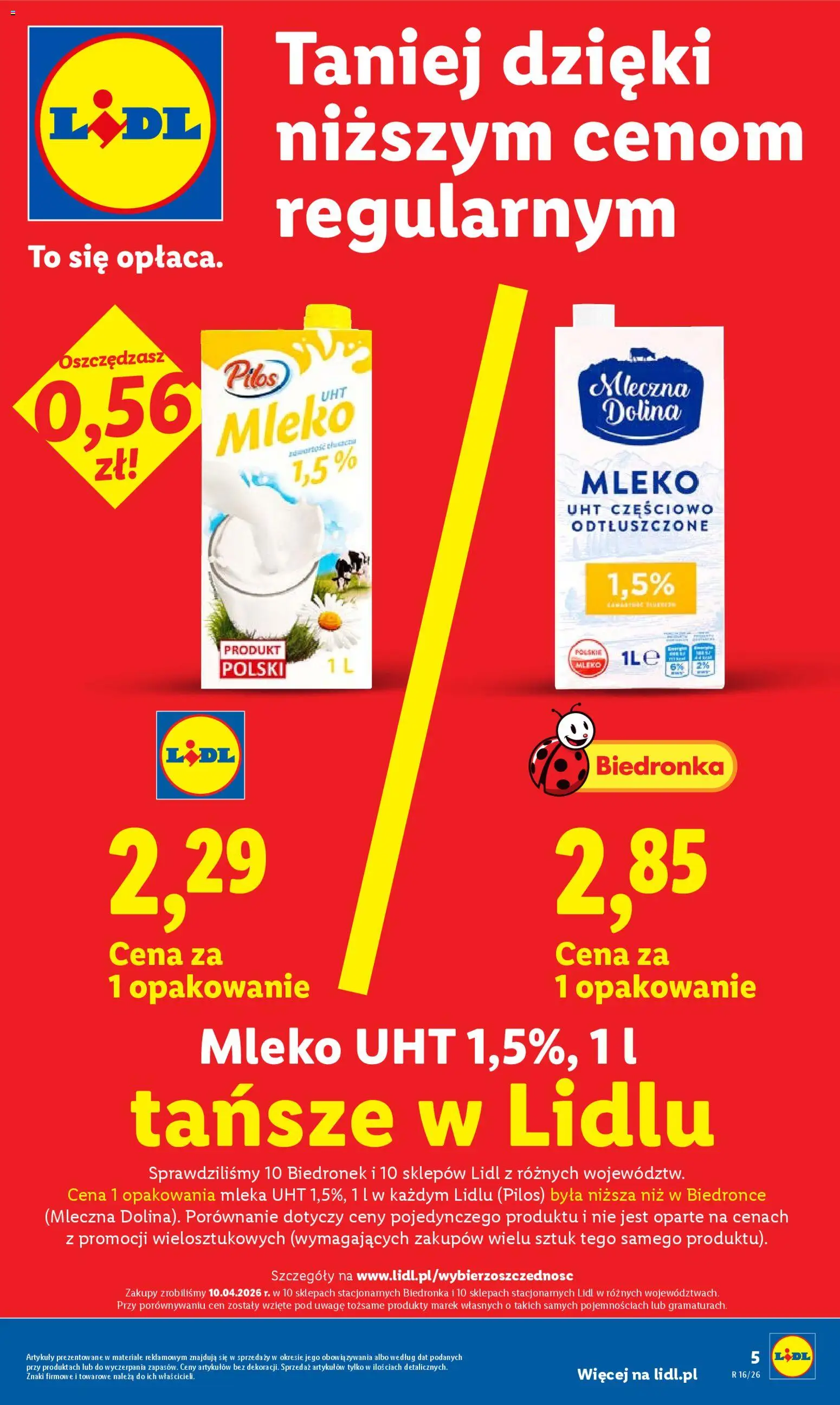 Lidl gazetka od 23.04.2026 | Strona: 5 | Produkty: Mleko mleczna dolina, Mleka, Mleko