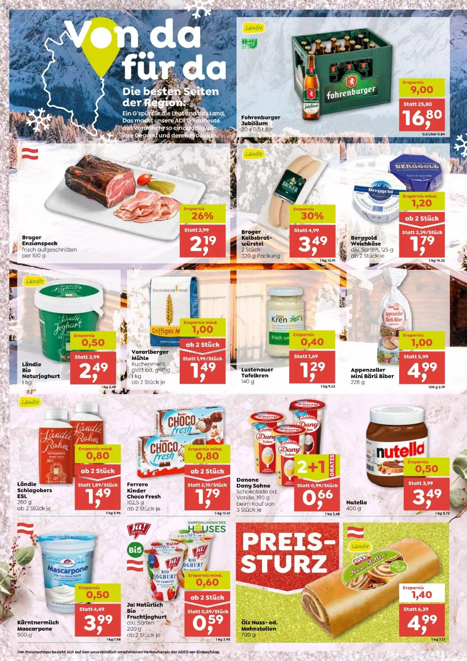 ADEG Vorarlberg gültig ab 18.12.2025 | Seite: 6 | Produkte: Sahne, Mühle, Joghurt, Schokolade