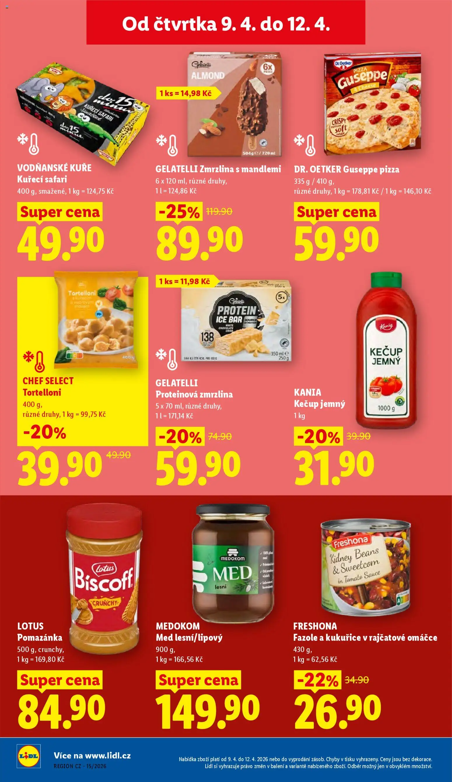 Lidl leták od 09.04.2026 | Strana: 20 | Produkty: Kečup, Med, Proteinová zmrzlina, Lotus