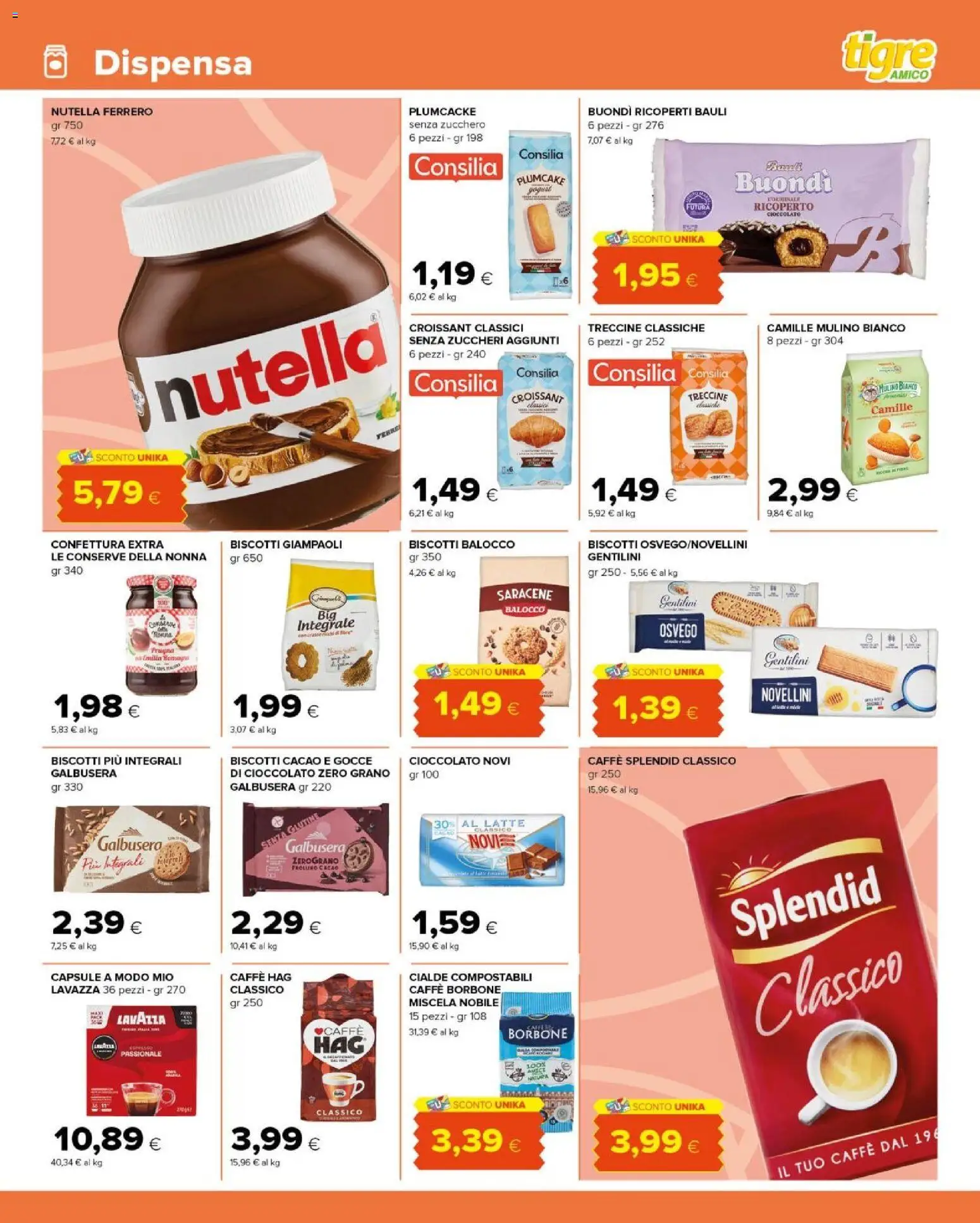 Volantino Tigre del 14.01.2026 | Pagina: 9 | Prodotti: Caffè, Cioccolato, Croissant, Cacao